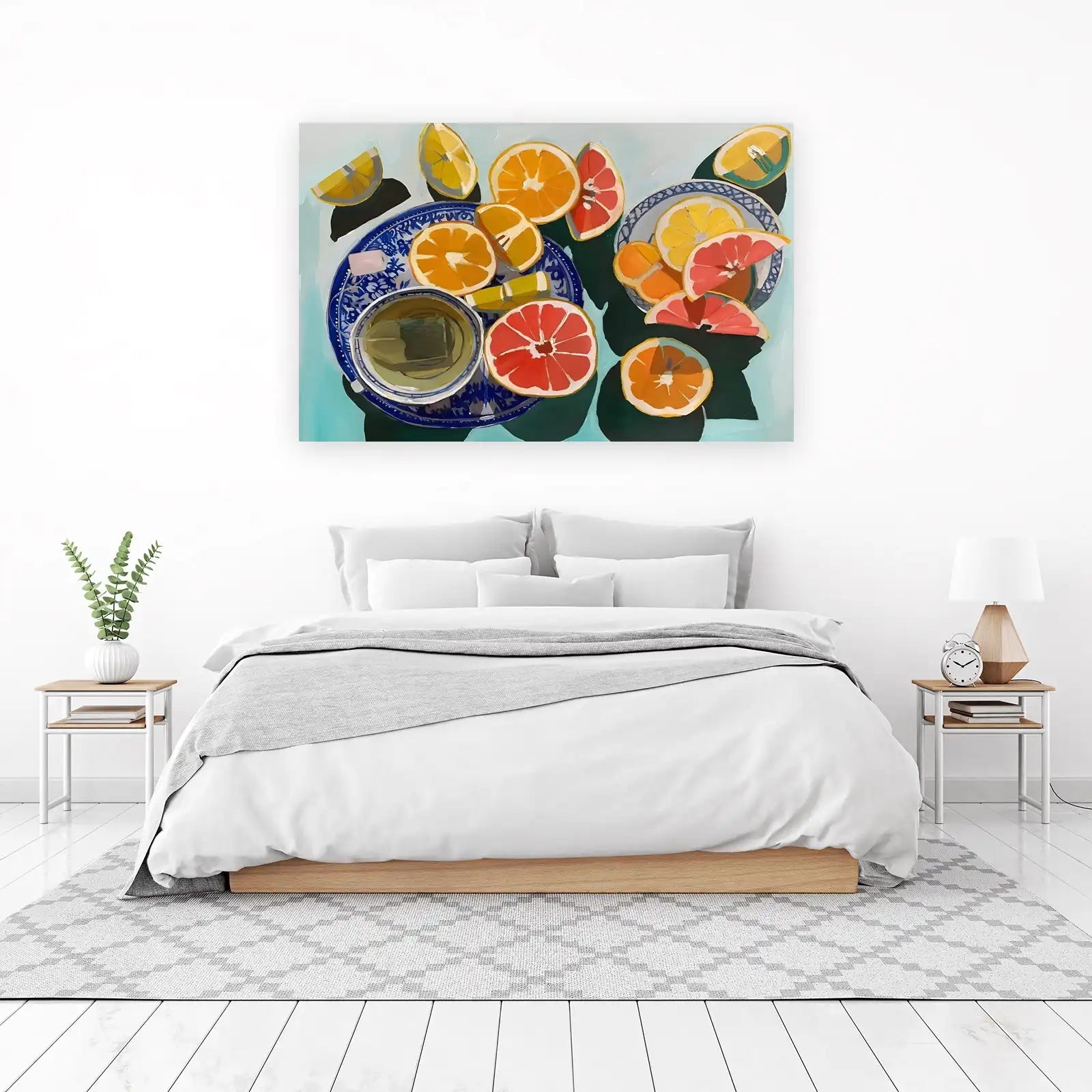 Vibrant Citrus Tea Still Life Wall Art
