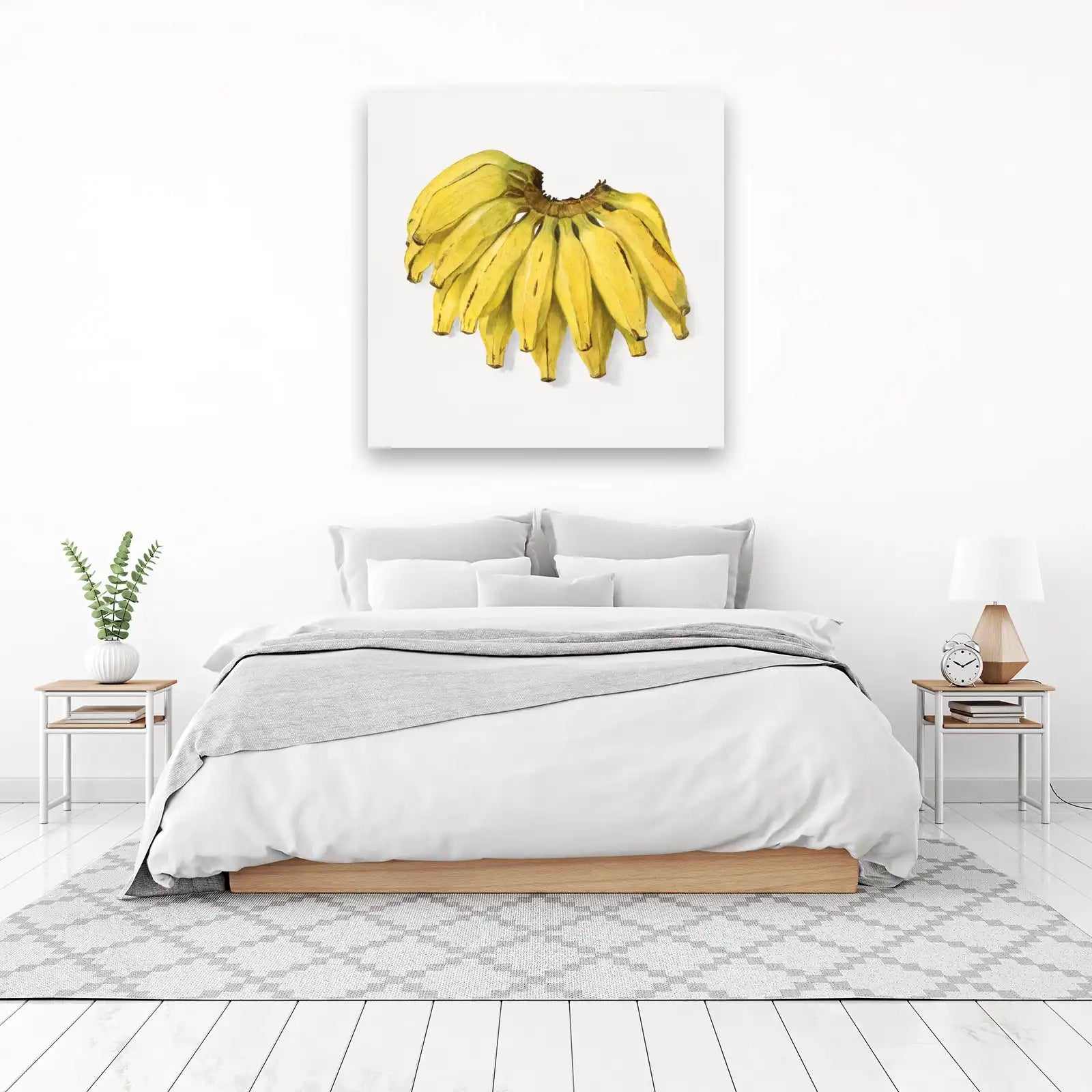 Vibrant Botanical Bunch of Bananas Wall Art