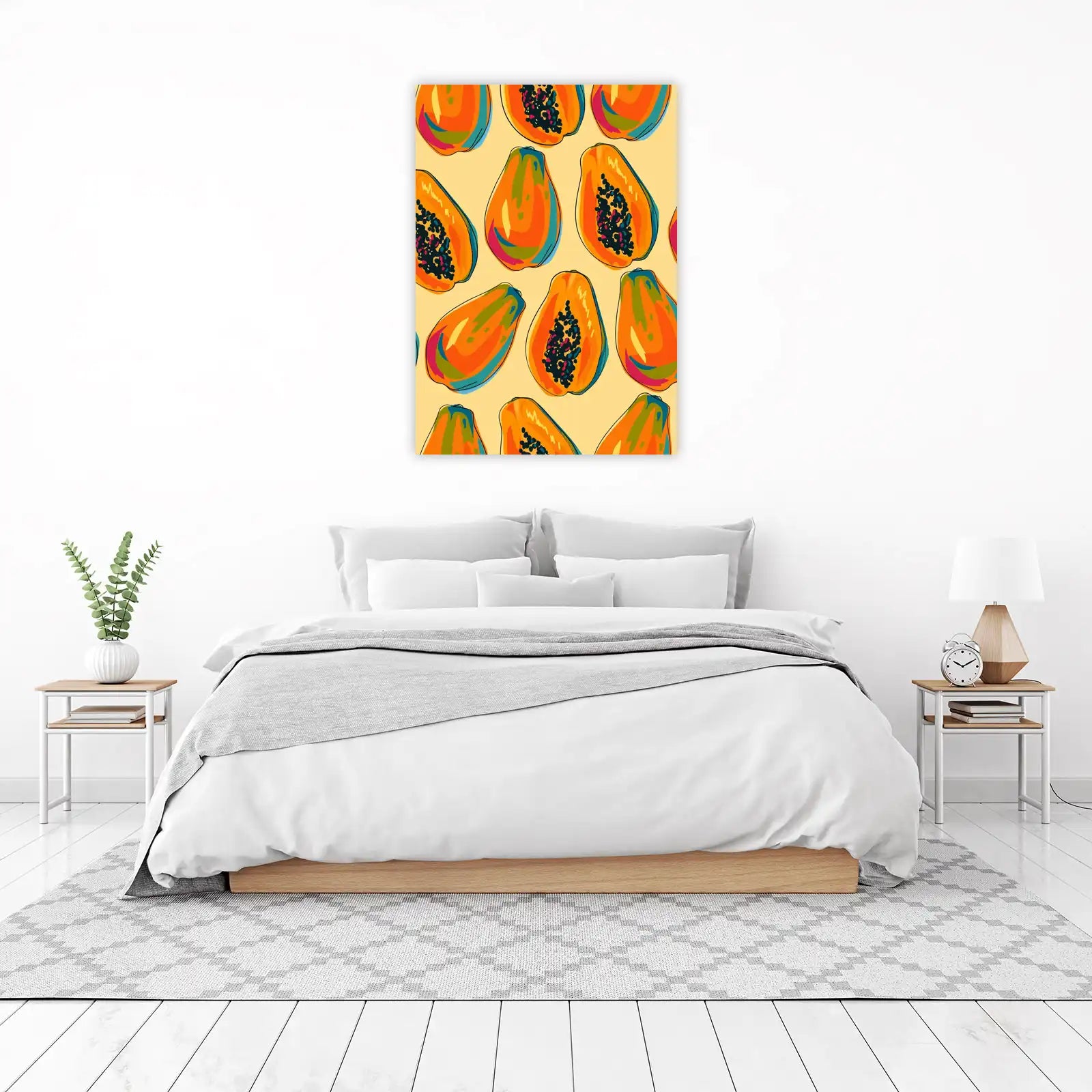 Vibrant Papaya Splash Wall Art - Tropical Fruit Art