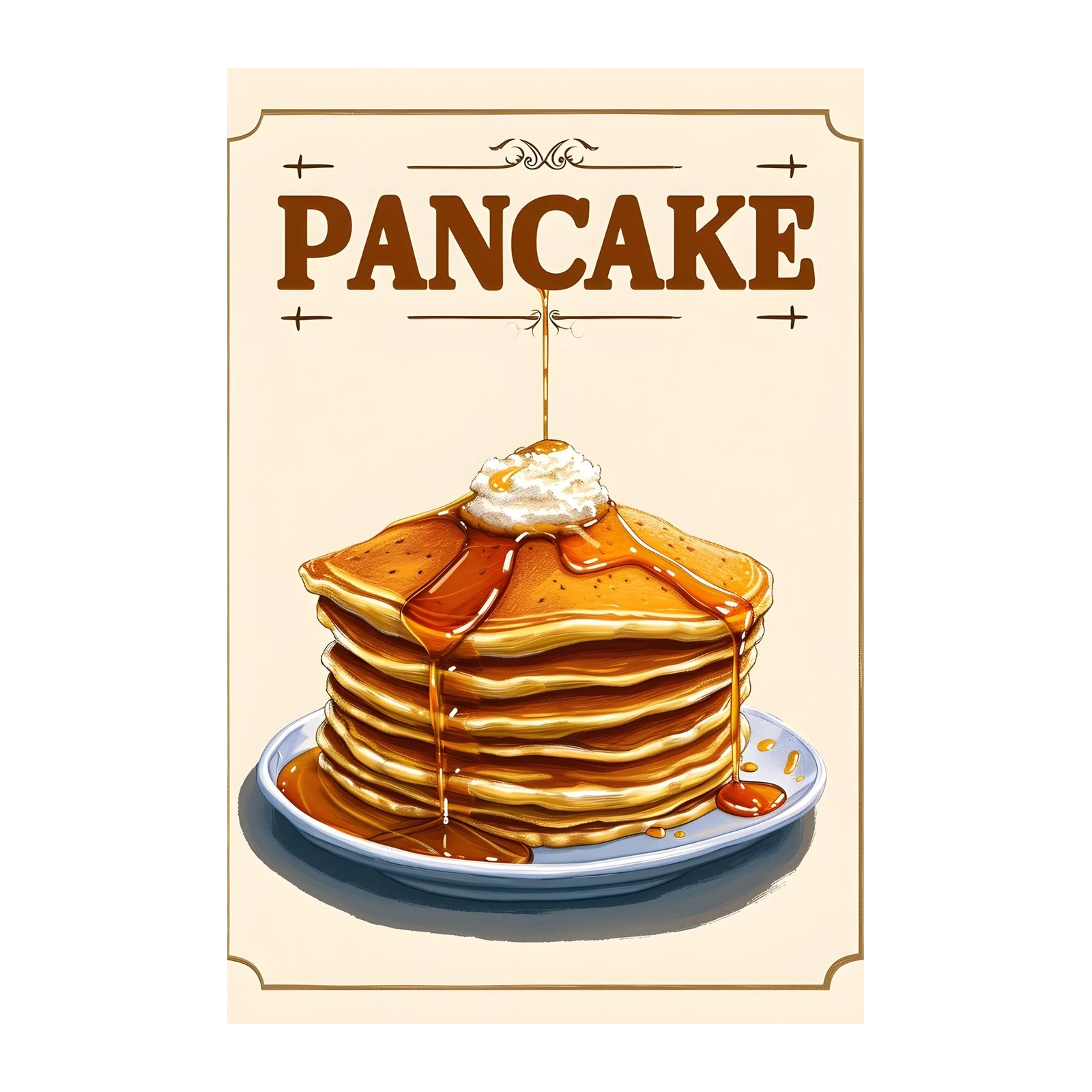 Vintage Pancake Stack Art Wall Art