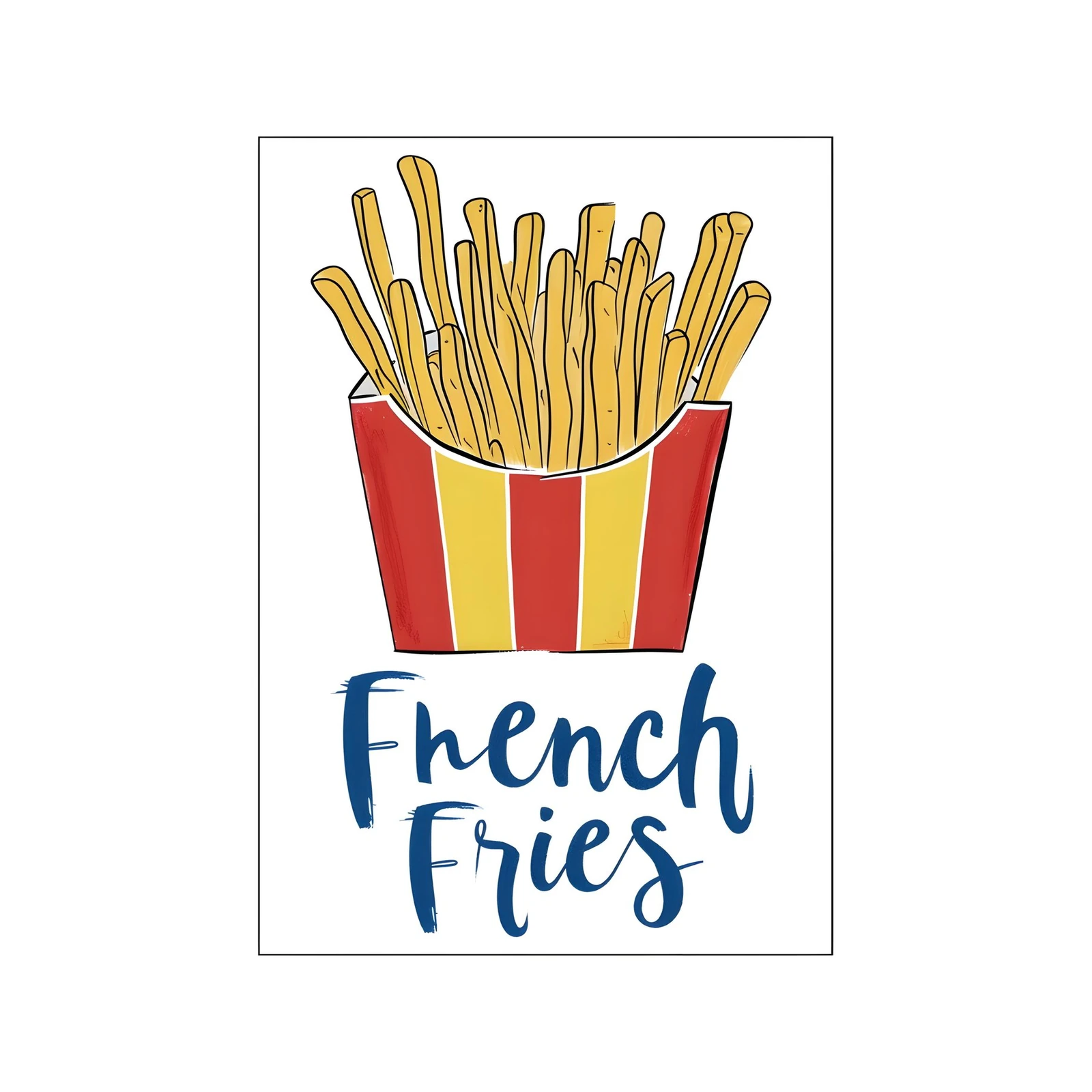 Fun French Fries Foodie Art Wall Art