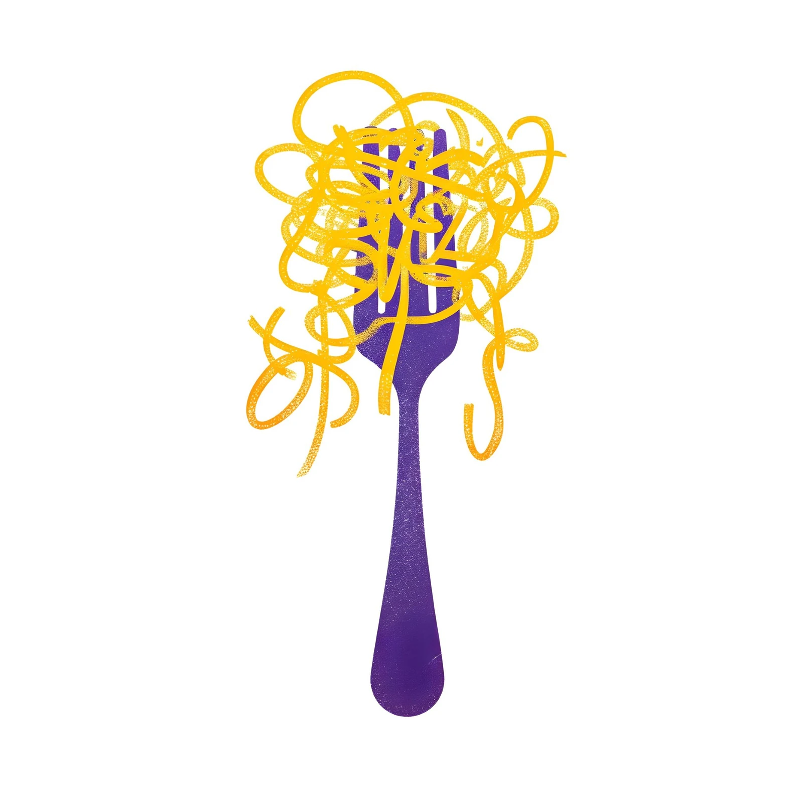 Playful Pasta Fork Art Wall Art