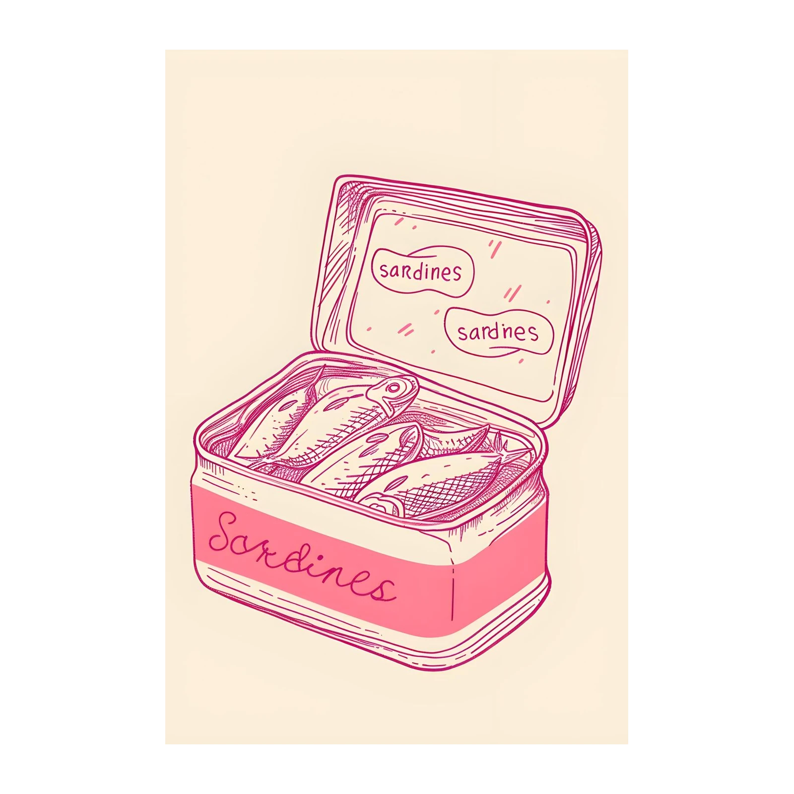 Charming Sardines Can Pop Art Wall Art