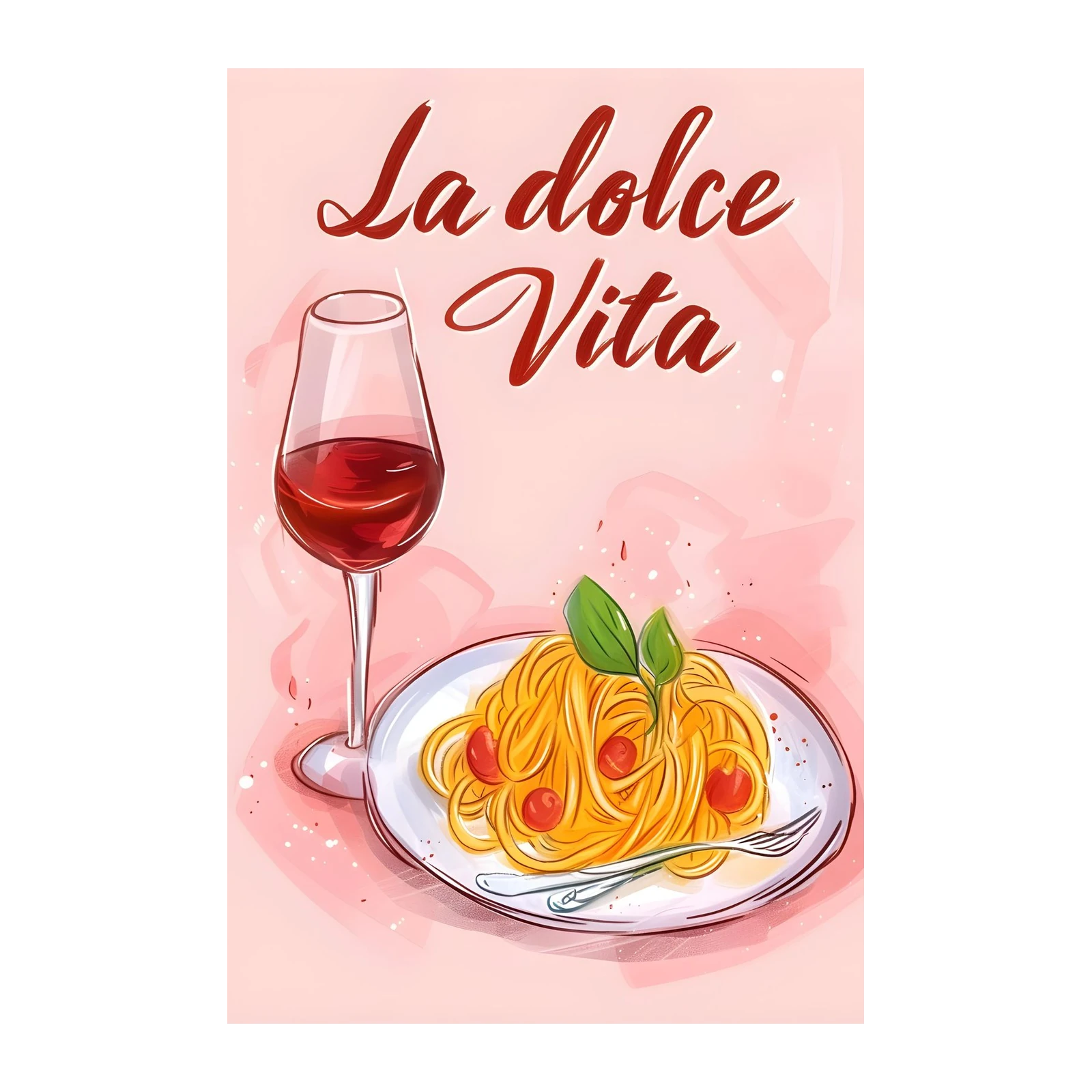 La Dolce Vita Spaghetti Wine Wall Art