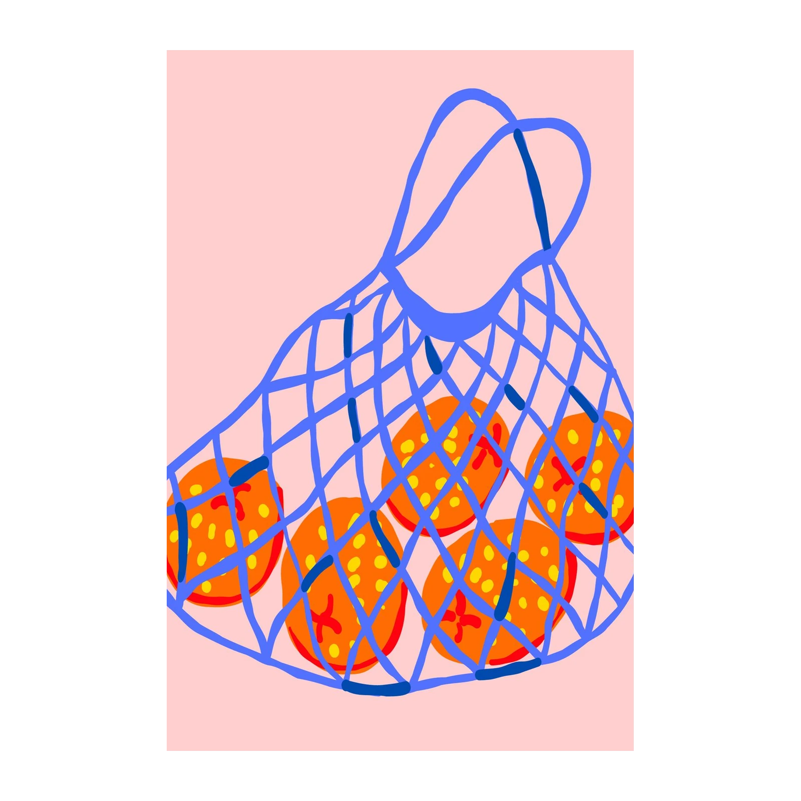 Vibrant Orange Net Bag Wall Art