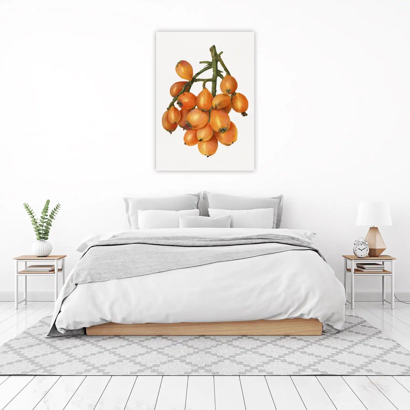 Botanical Loquat Fruit Watercolor Wall Art