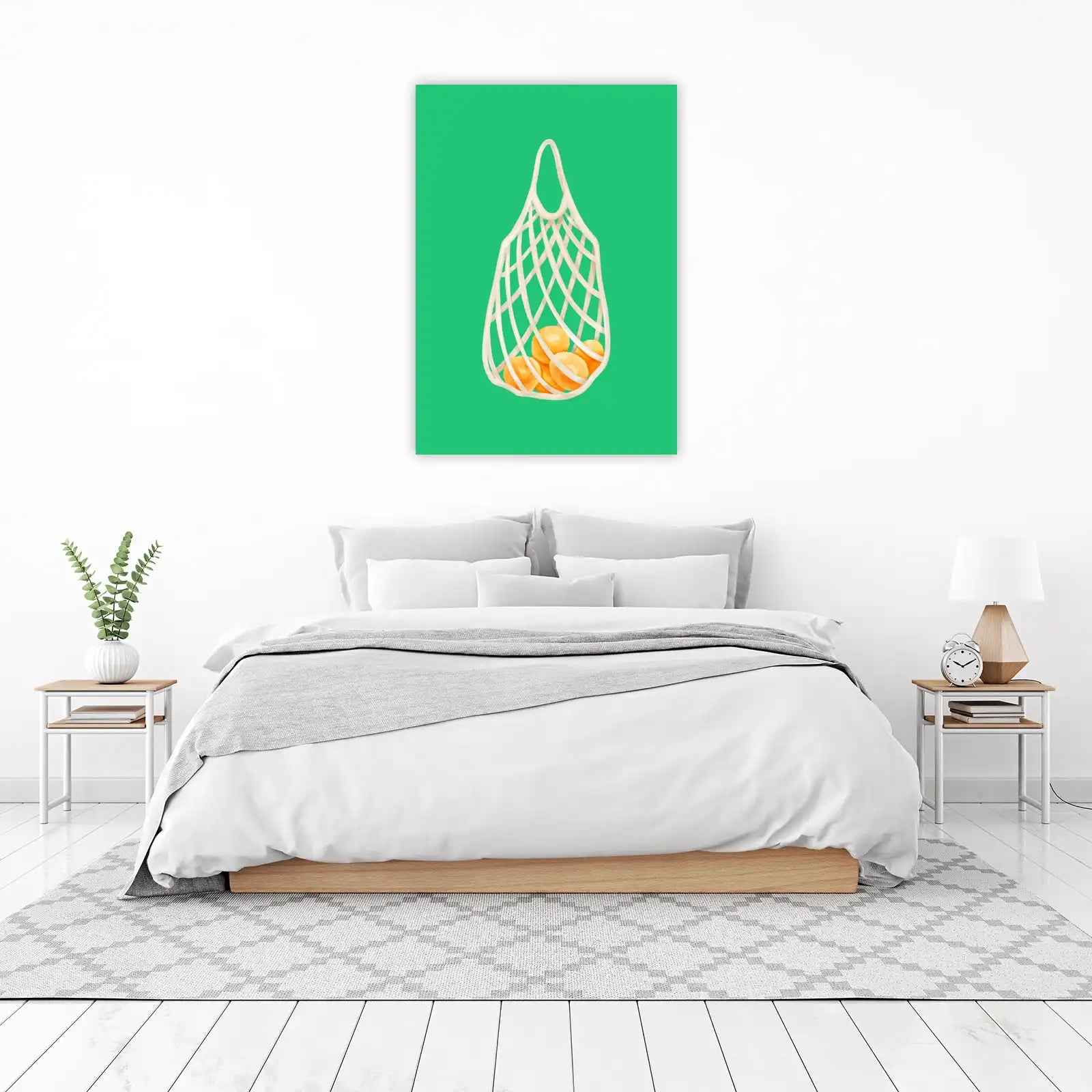 Fresh Oranges in String Bag Wall Art