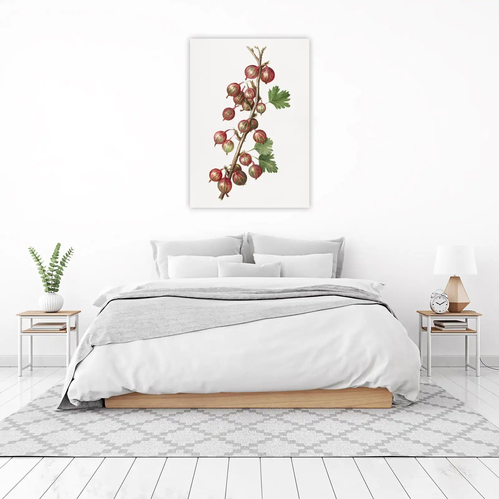 Vintage Red Gooseberry Botanical Art Wall Art
