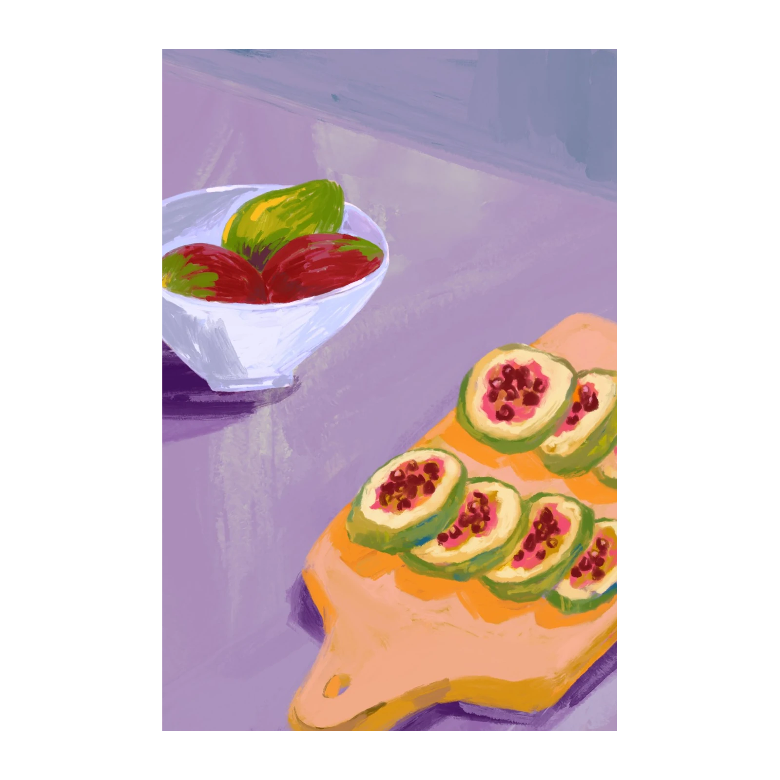 Vibrant Guava Still Life Wall Art