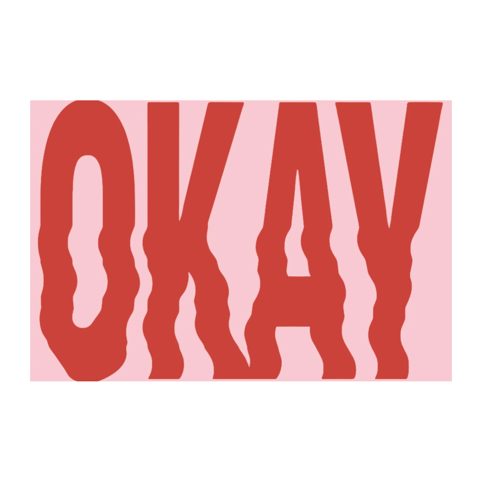 Retro "Okay" Wavy Text Wall Art