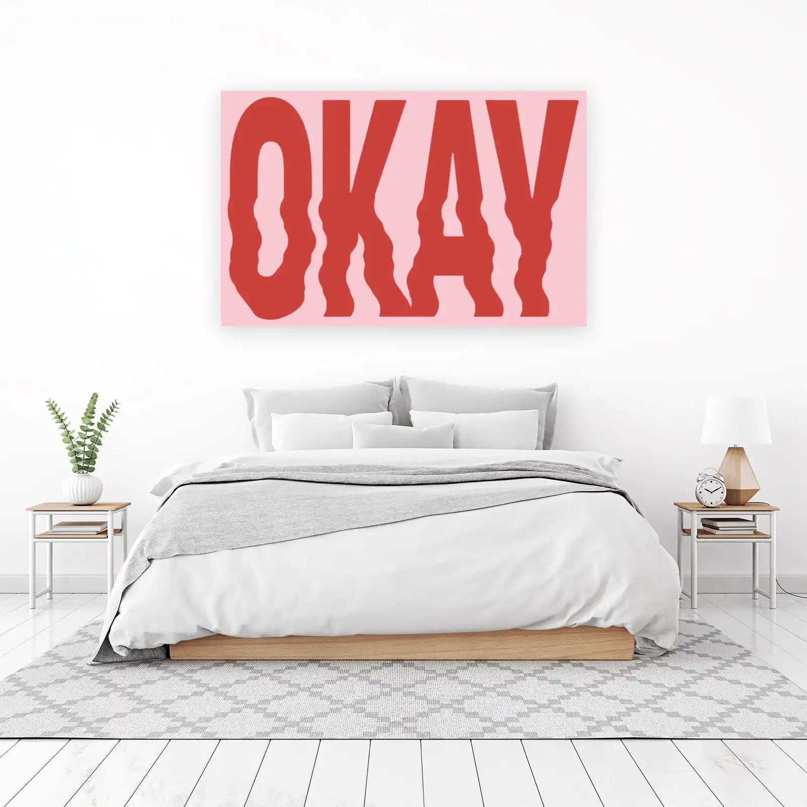 Retro "Okay" Wavy Text Wall Art