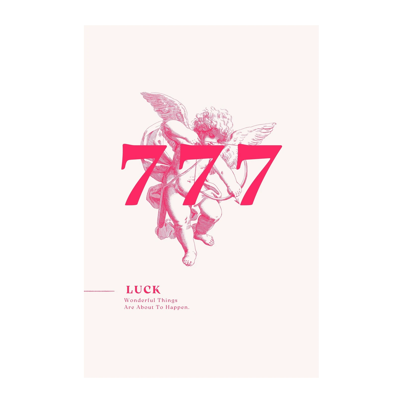 Lucky Angel 777 Minimalist Wall Art
