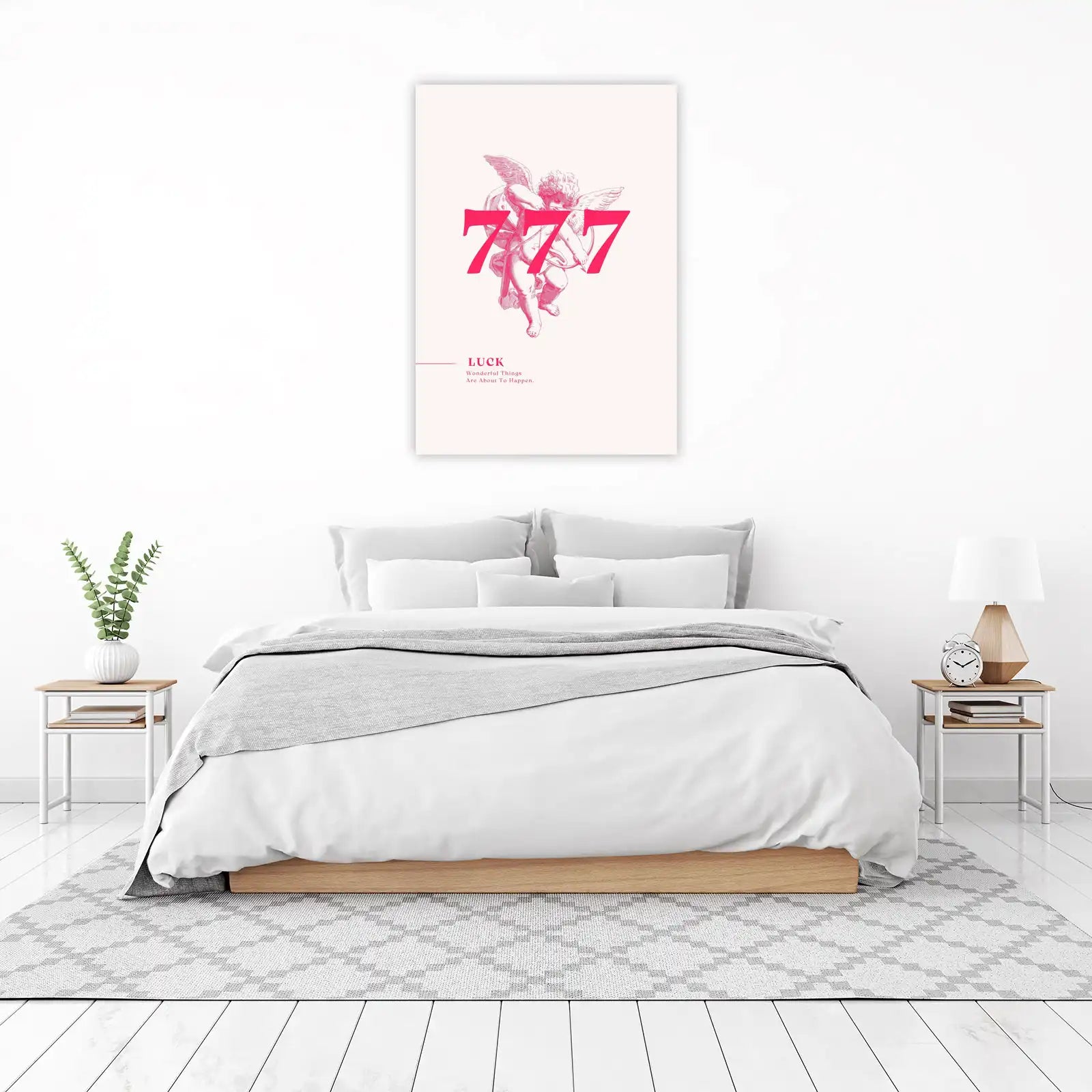 Lucky Angel 777 Minimalist Wall Art