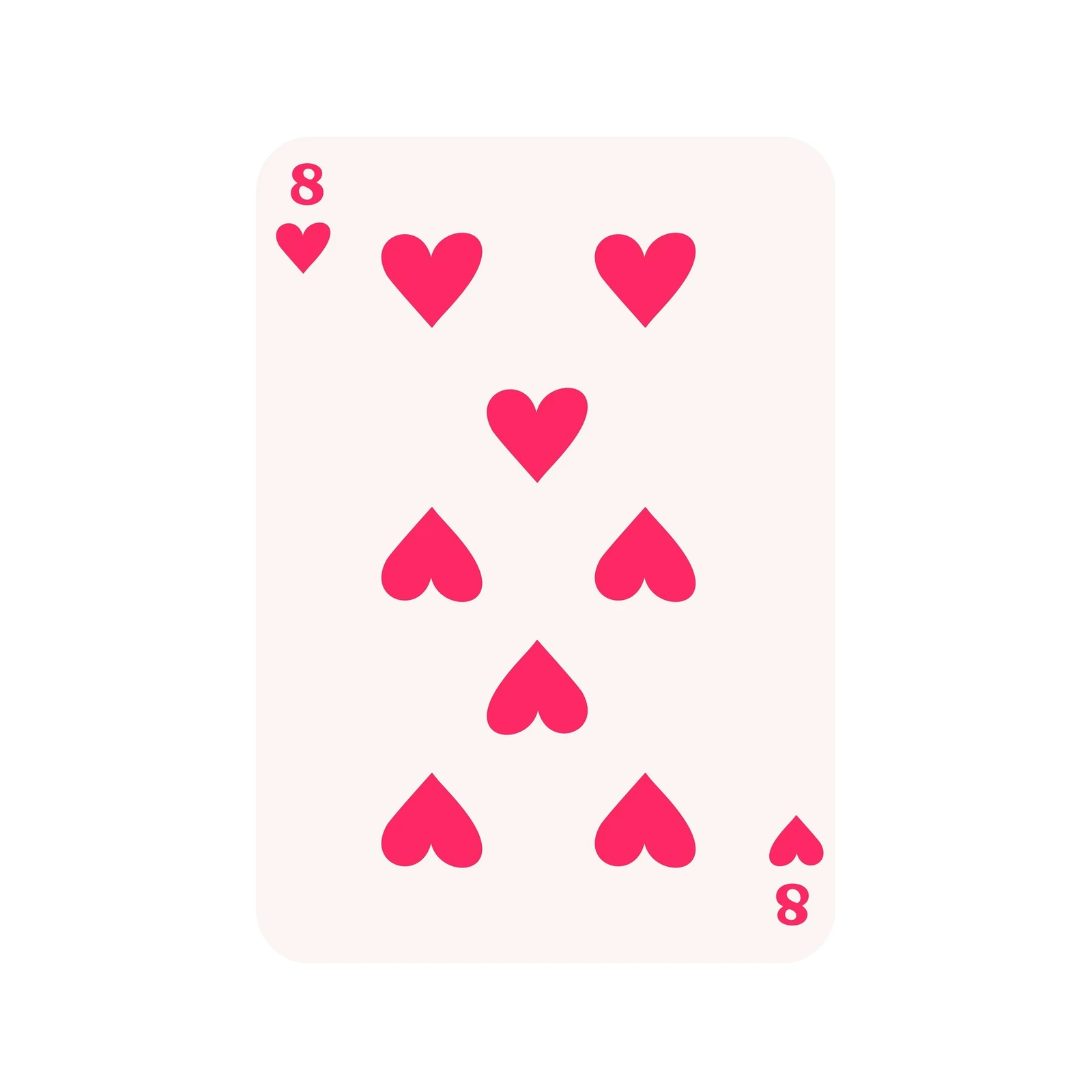 Pink 8 of Hearts Playing Card Wall Art