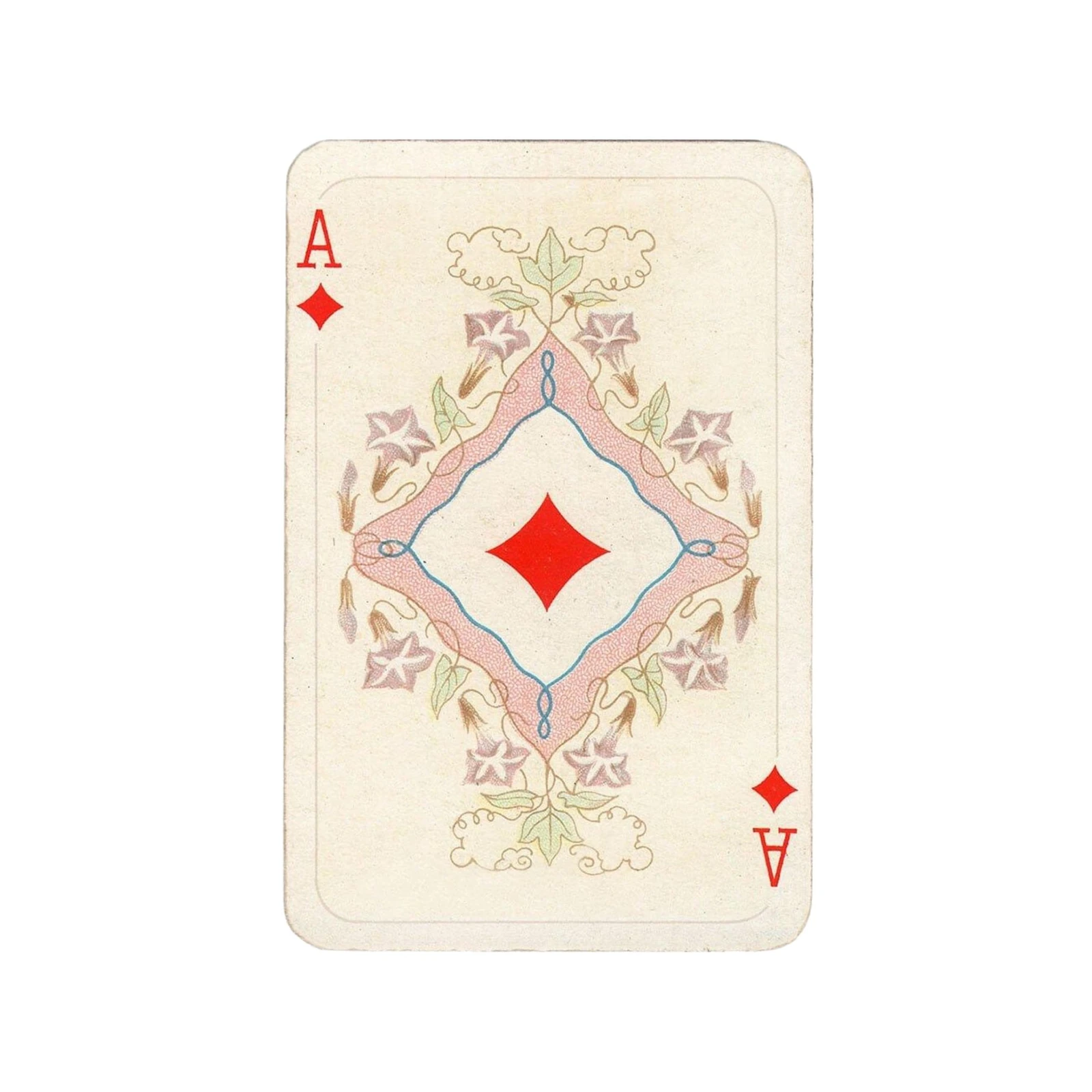 Vintage Ace of Diamonds Floral Wall Art