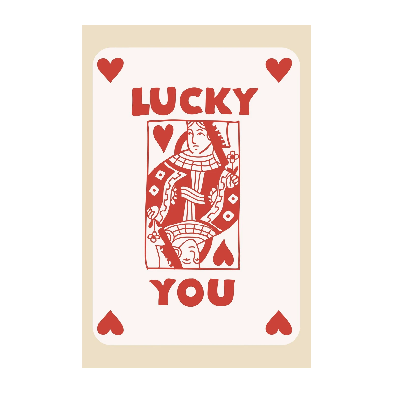 Lucky You Queen of Hearts Wall Art Wall Art