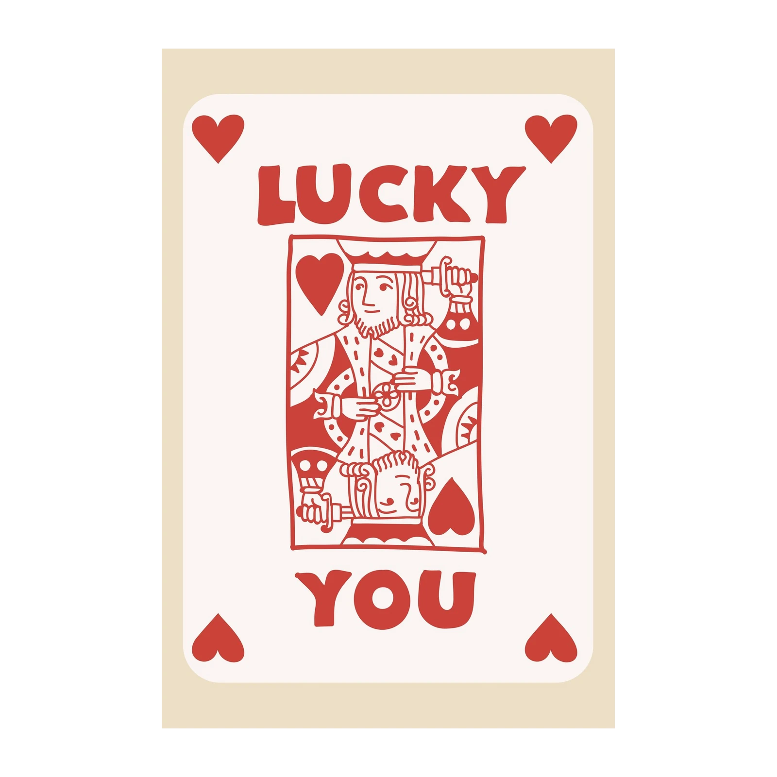 Lucky You King of Hearts Card Wall Art