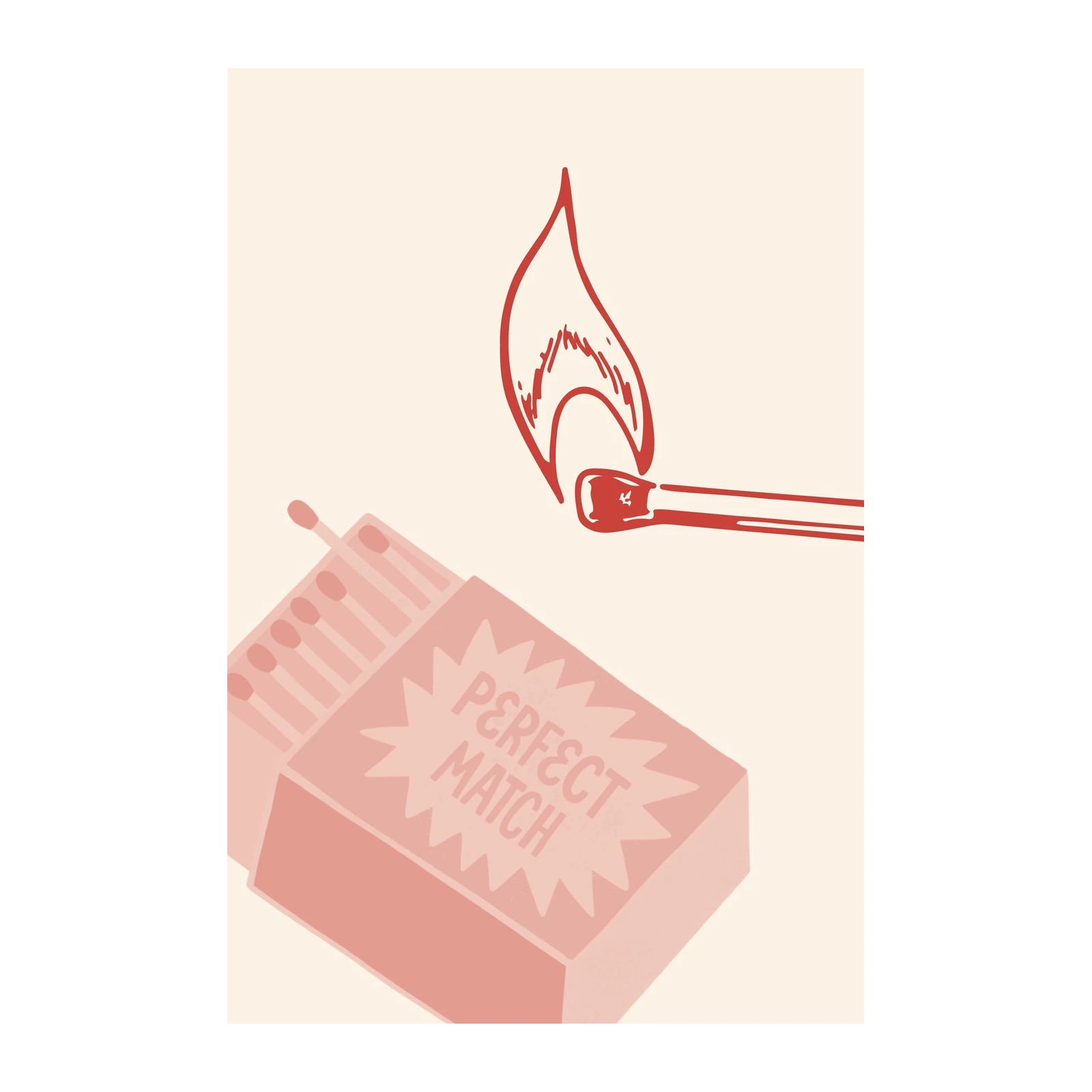 Perfect Match Red Flame & Matchbox Wall Art