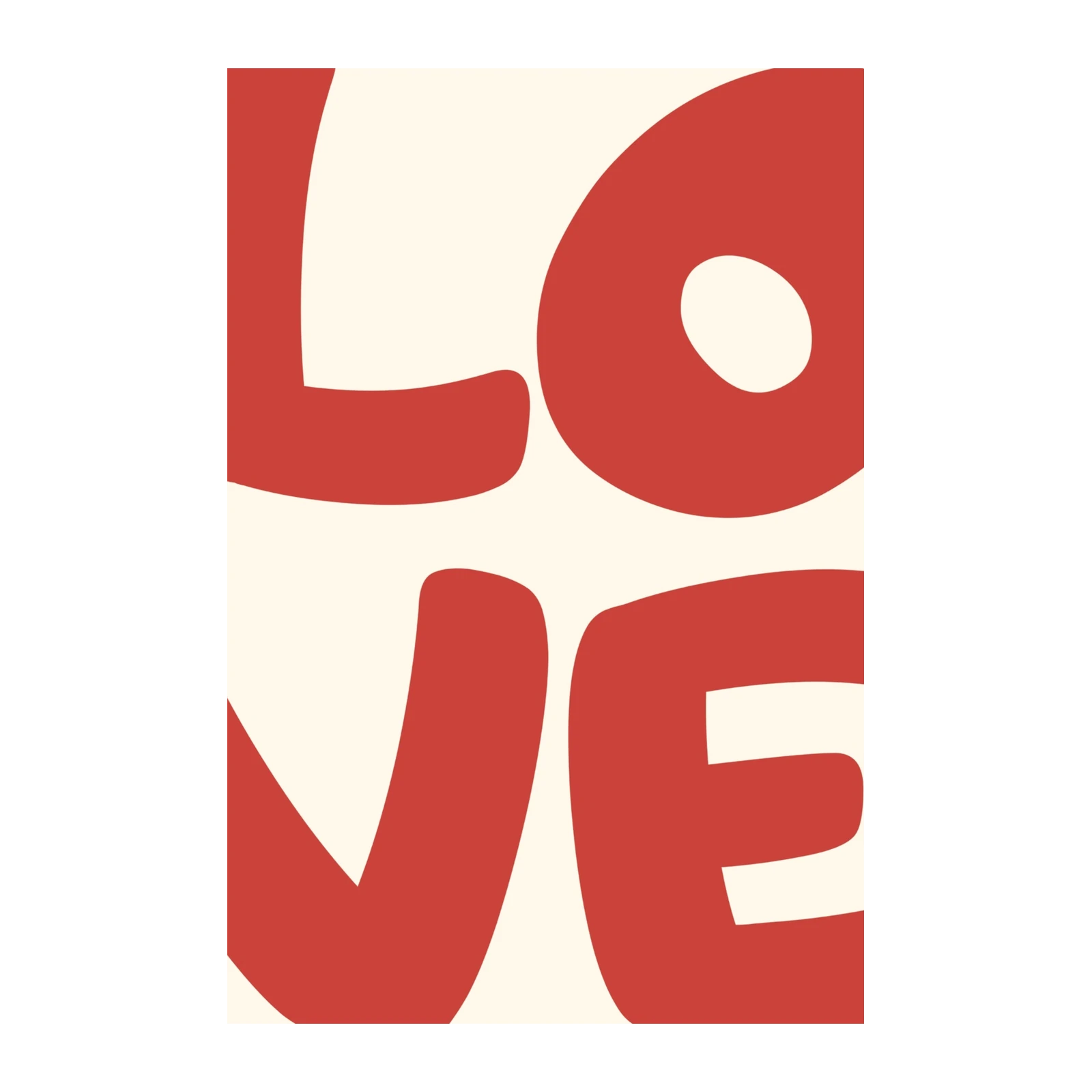 Bold Red LOVE Typographic Wall Art