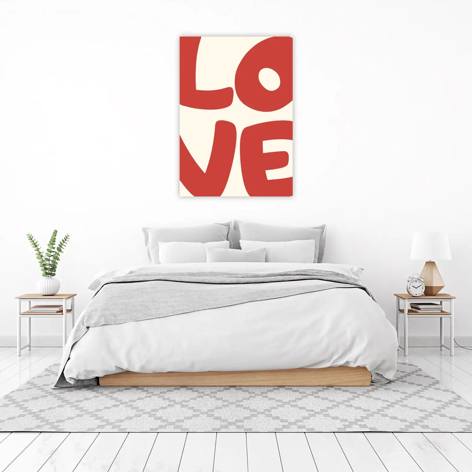 Bold Red LOVE Typographic Wall Art