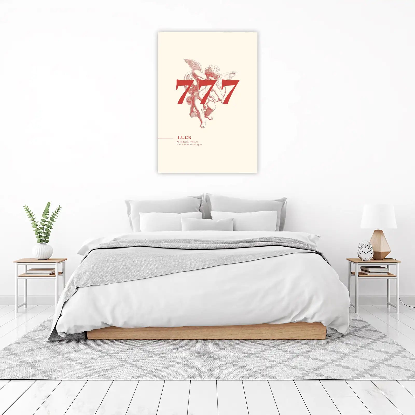Angelic 777 Luck Red & Cream Wall Art