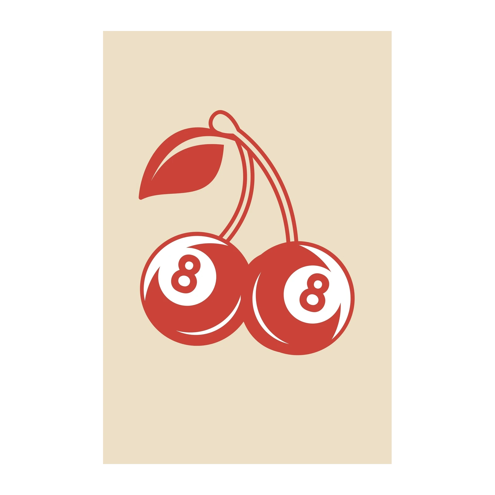 Retro Cherry 8 Ball Pool Art Wall Art