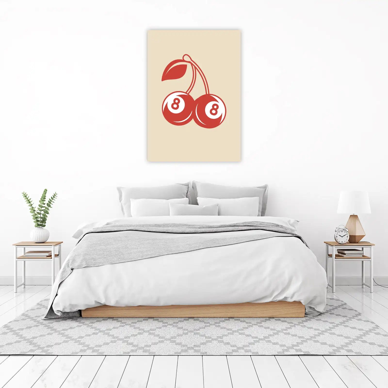 Retro Cherry 8 Ball Pool Art Wall Art