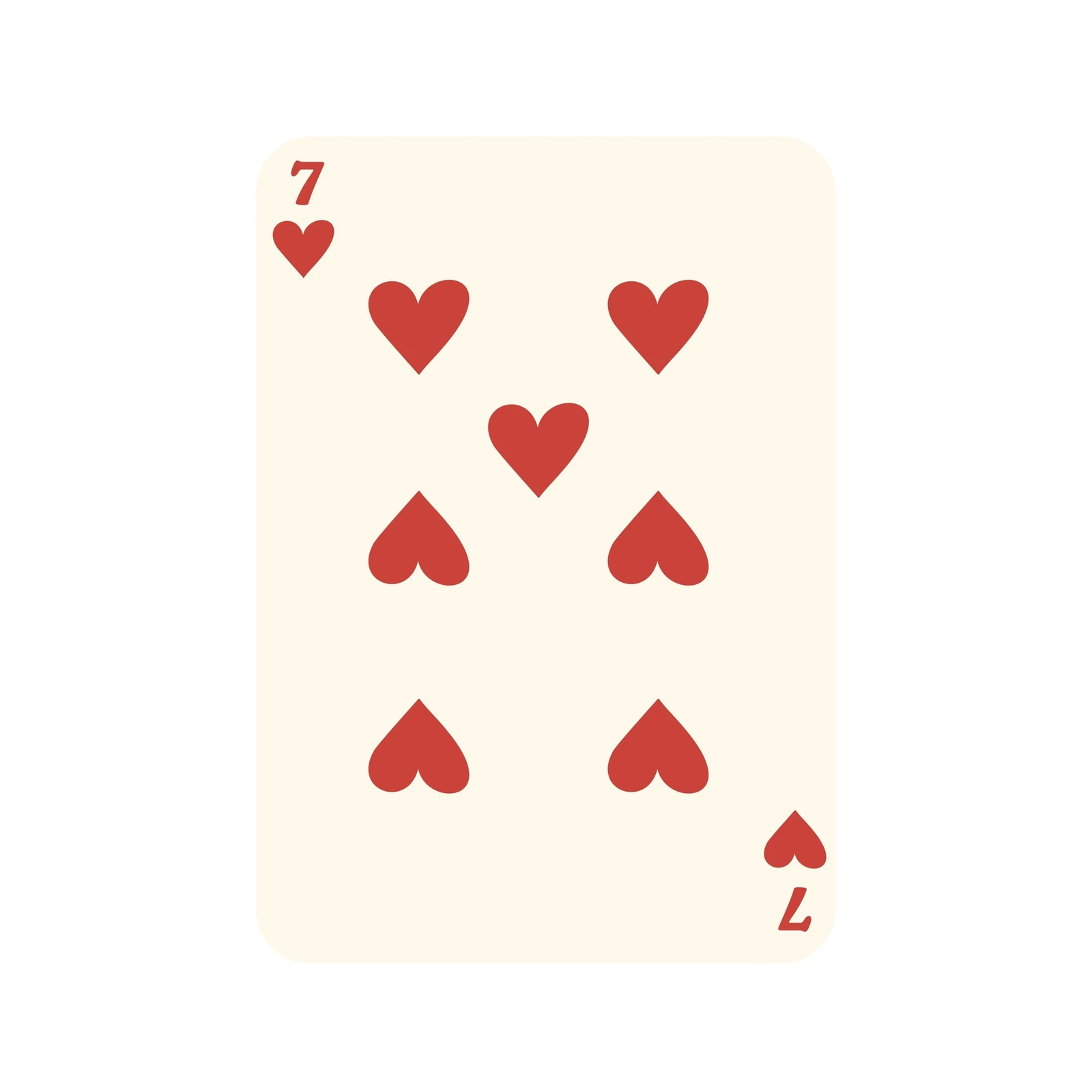 Lucky Seven Hearts Playing Card Wall Art