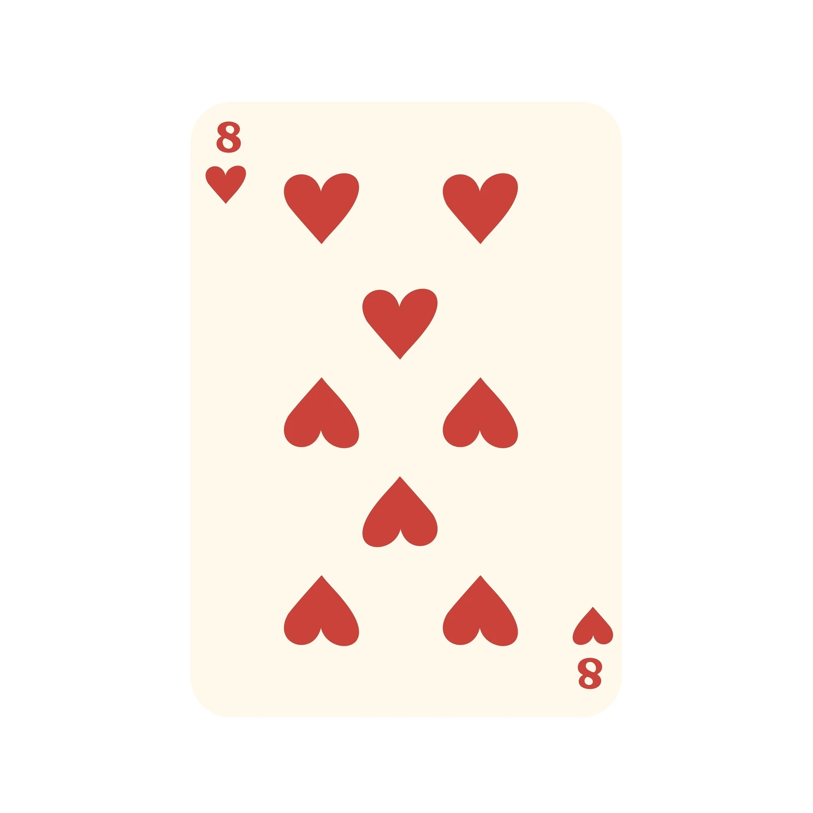 Elegant Eight of Hearts Playing Card Wall Art