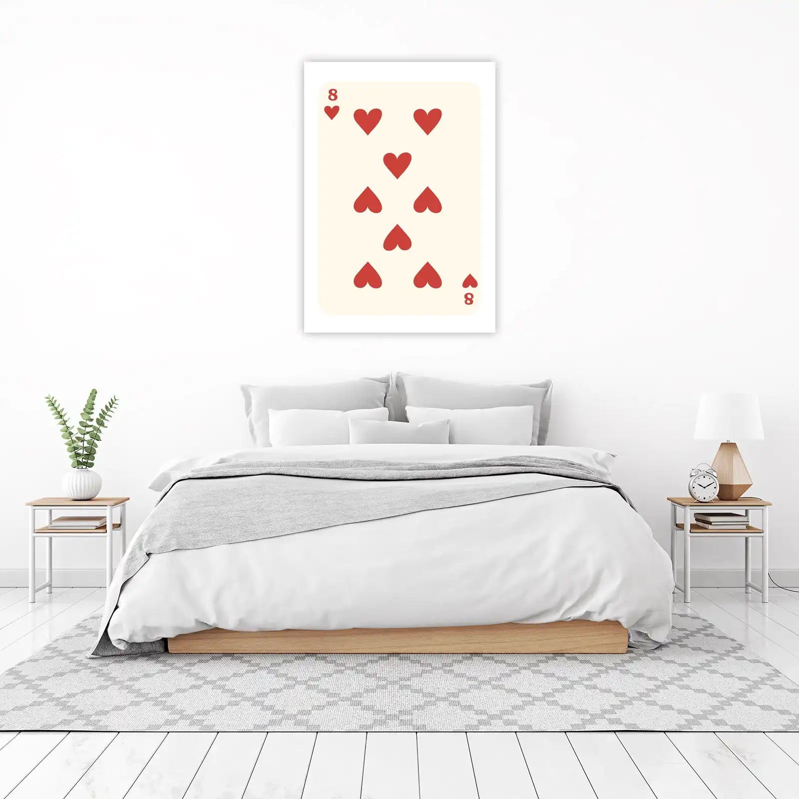 Elegant Eight of Hearts Playing Card Wall Art