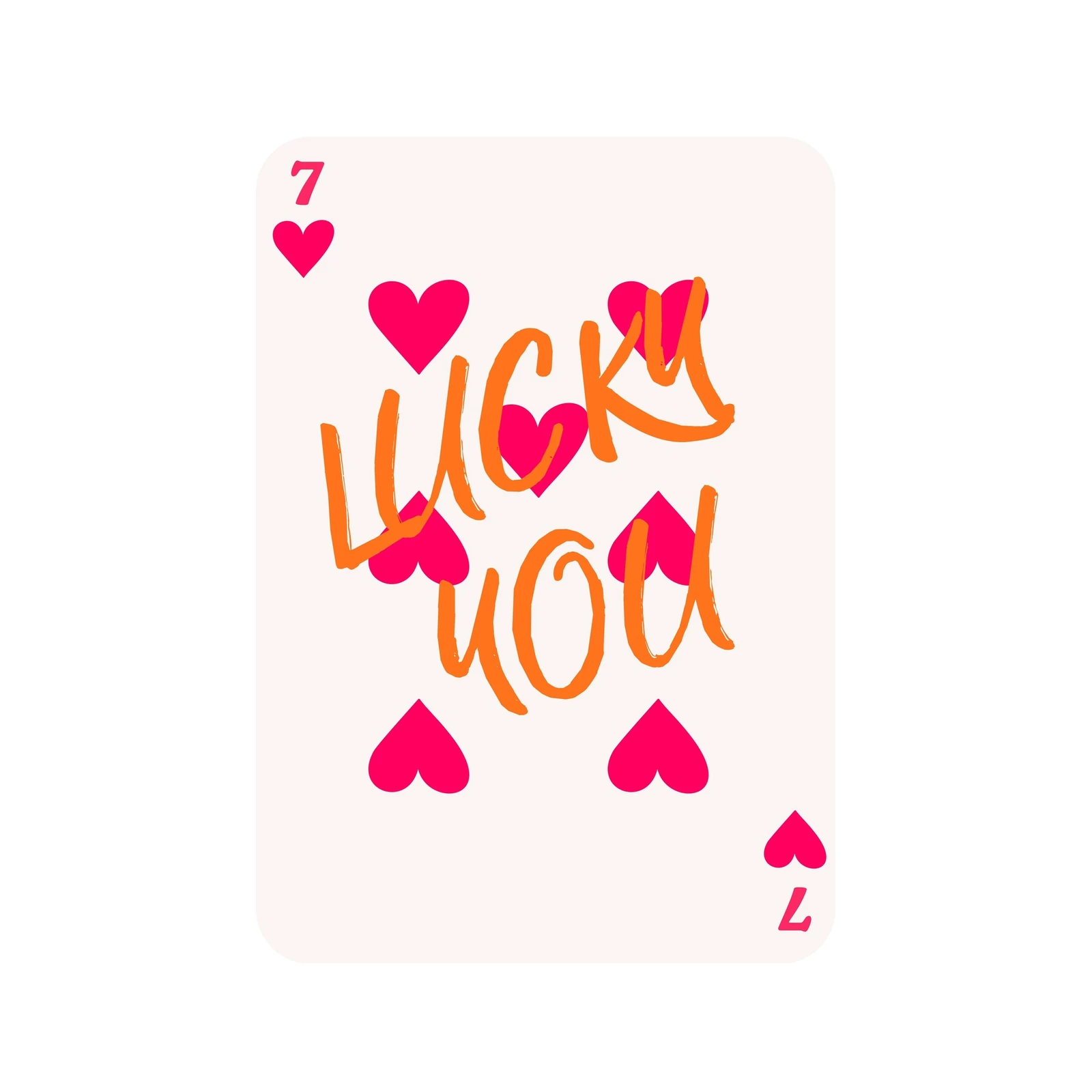 Lucky You Hearts Playing Card Wall Art