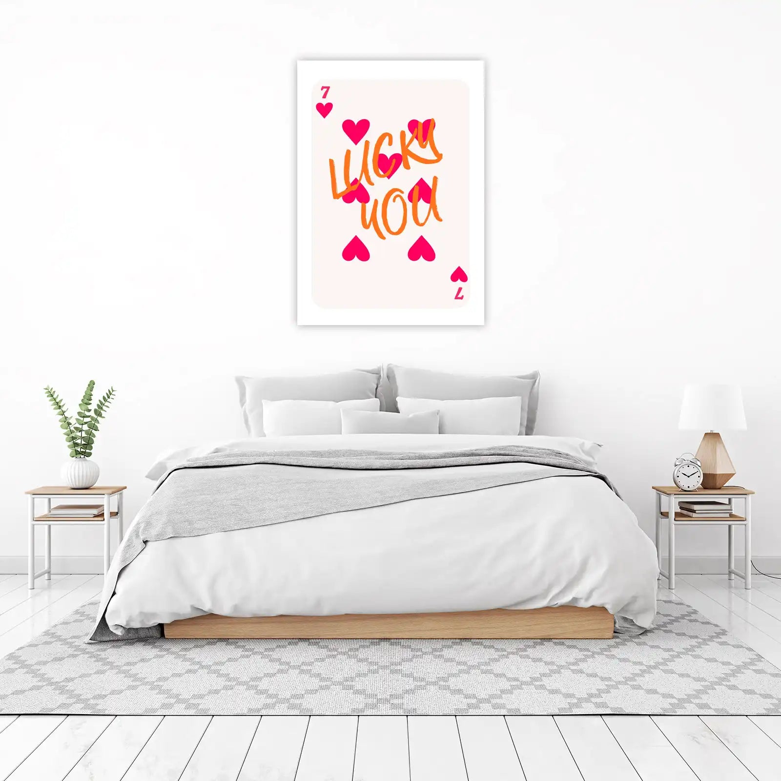 Lucky You Hearts Playing Card Wall Art