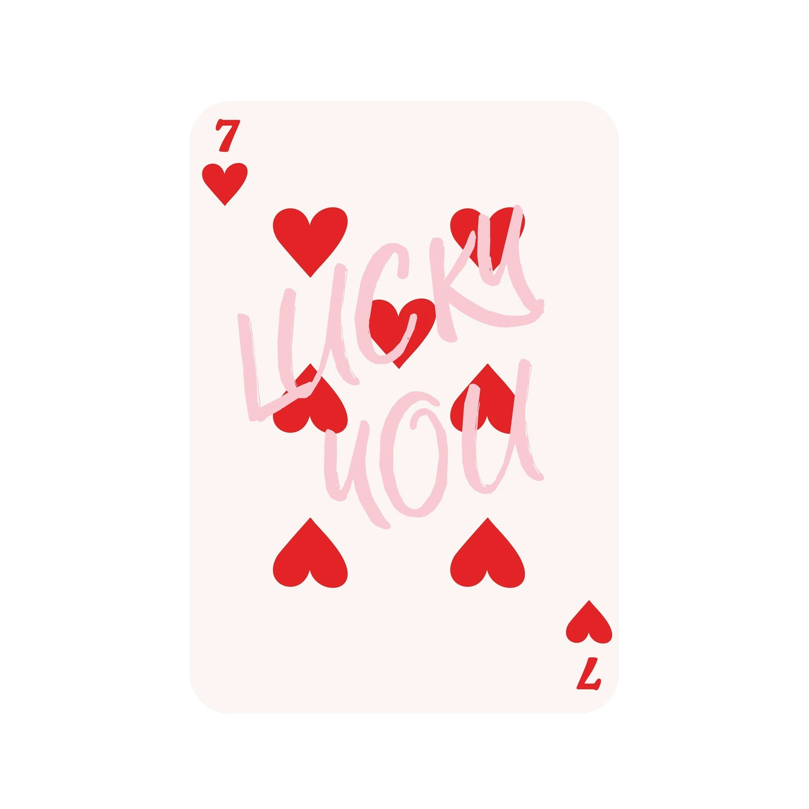 Lucky You Hearts "7" of Hearts Wall Art