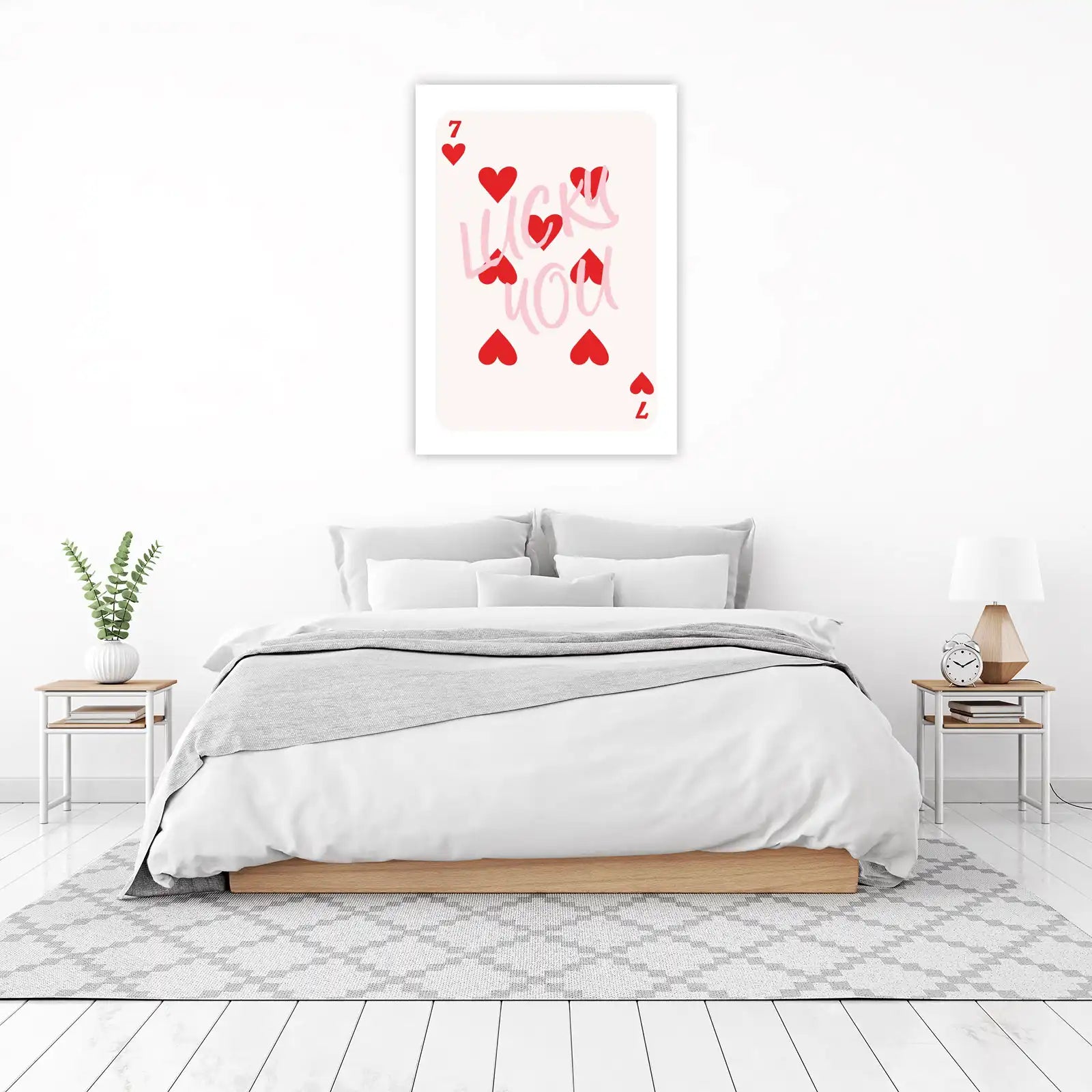 Lucky You Hearts "7" of Hearts Wall Art