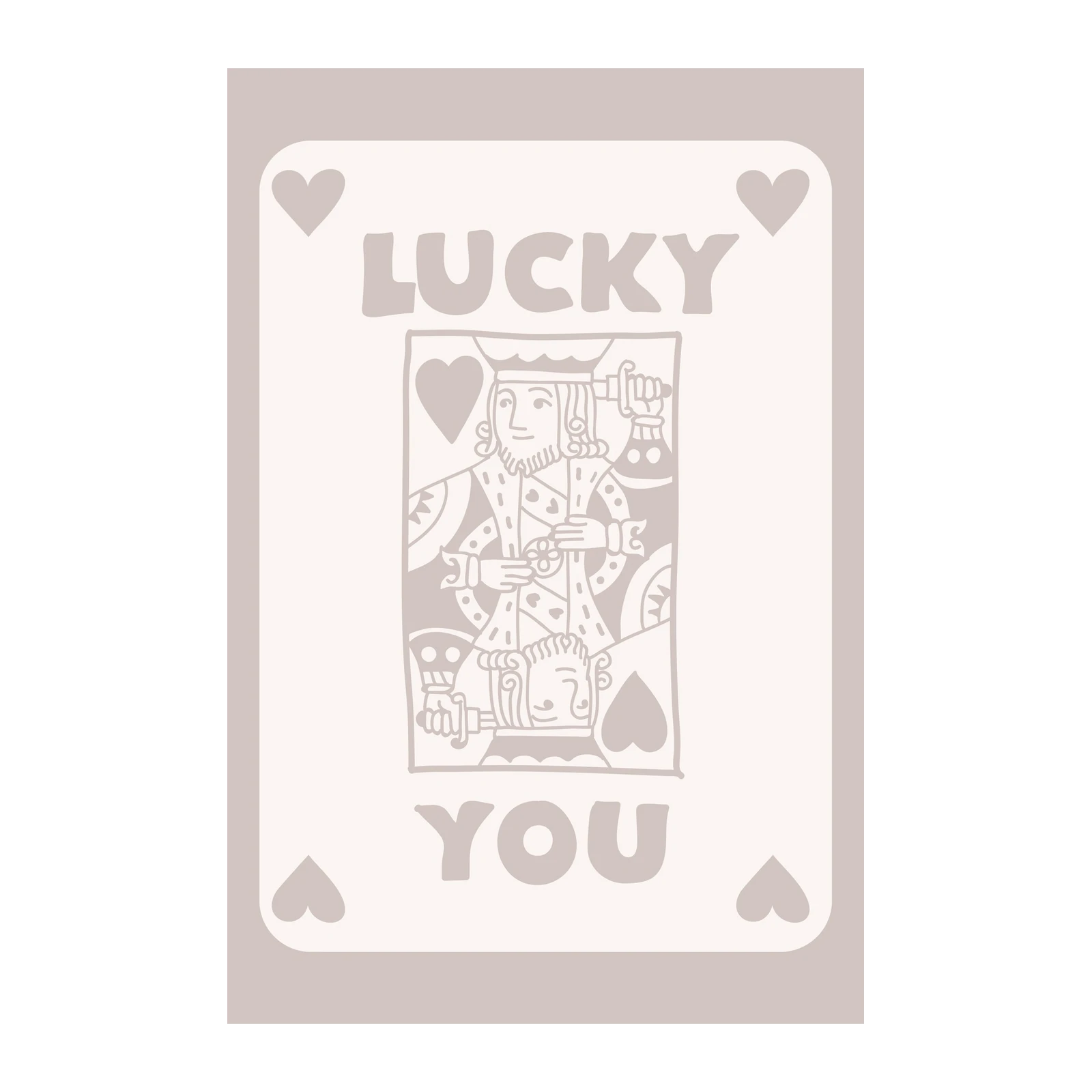Lucky You King of Hearts Aesthetic Wall Art