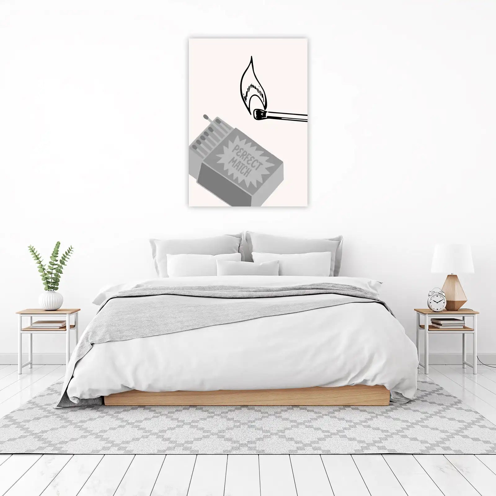Perfect Match Flame Minimalist Line Art Wall Art