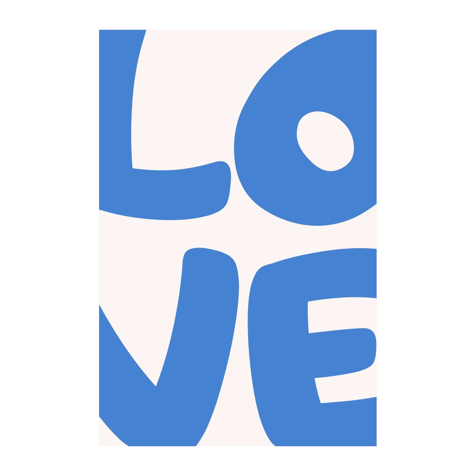 Modern Blue LOVE Typography Wall Art