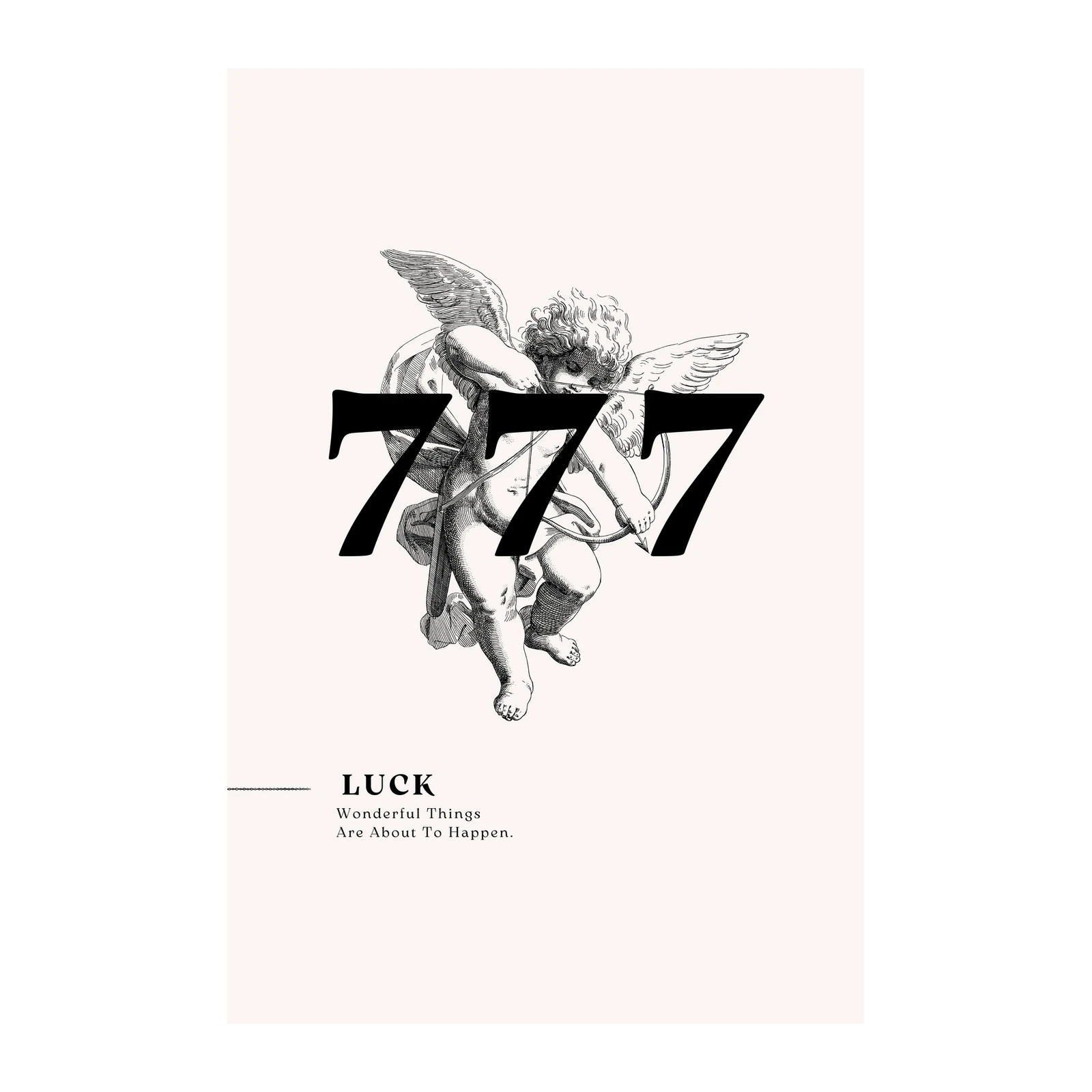 Cherubic Angel 777 Luck Wall Art