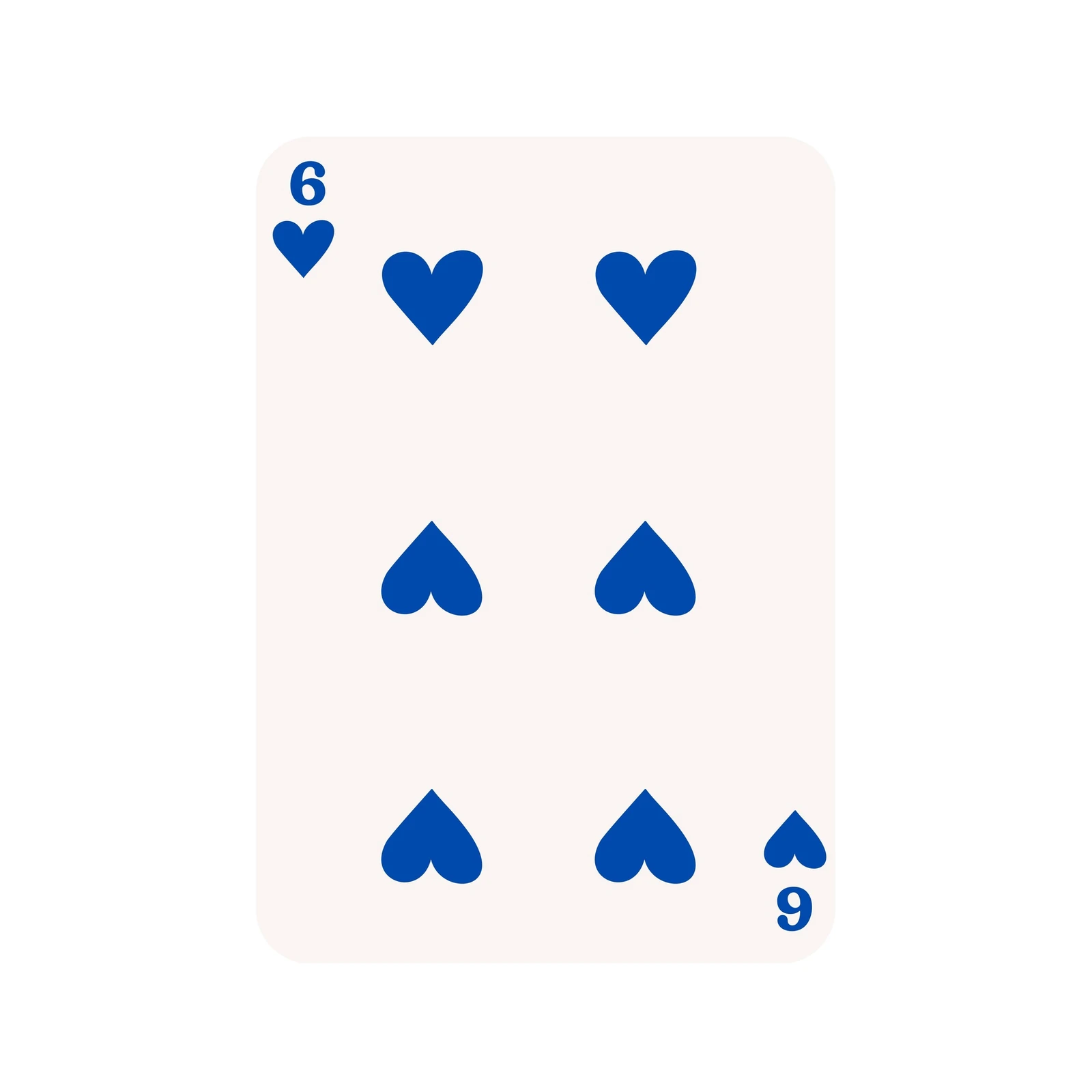 Blue Hearts Six Playing Card Wall Art