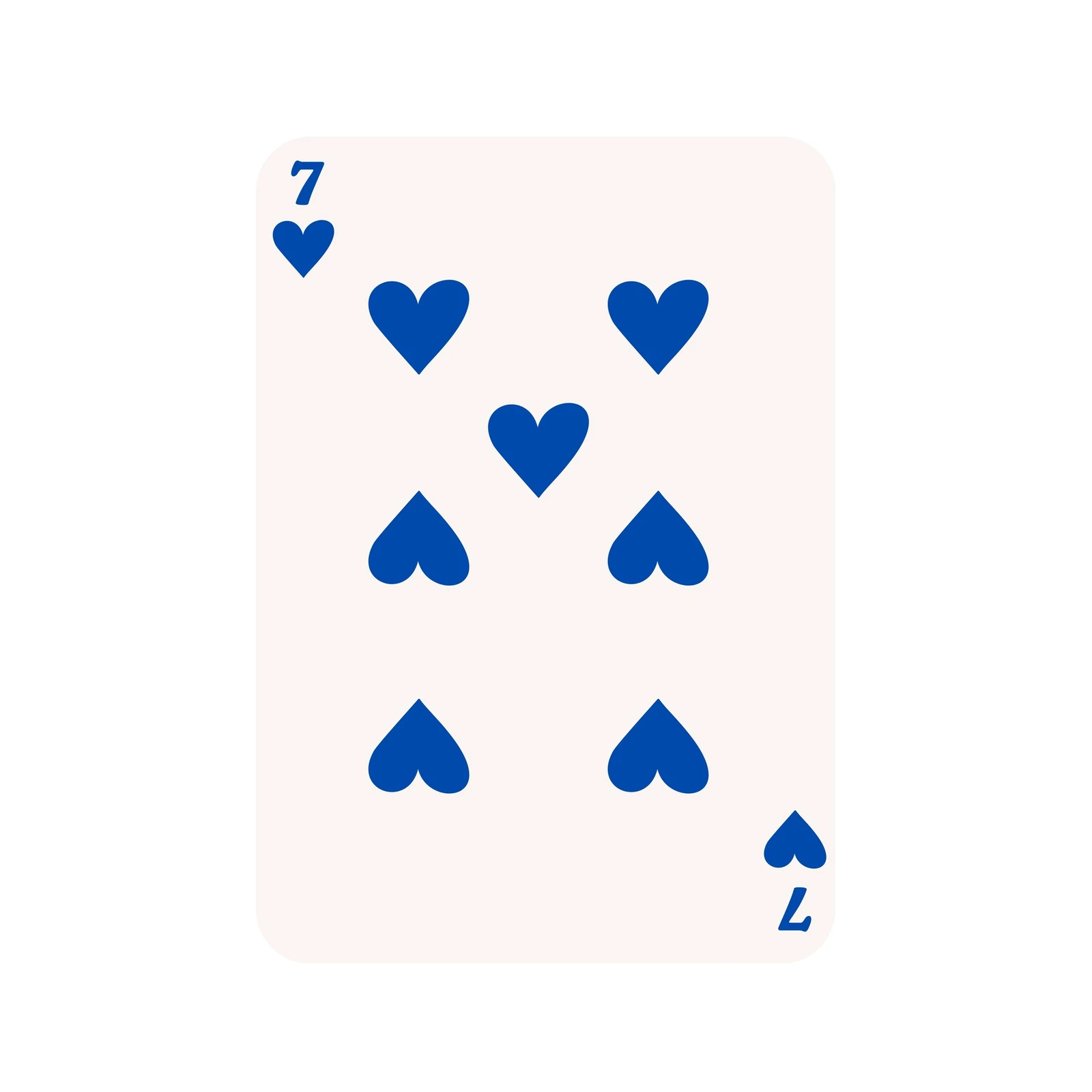 Lucky 7 Hearts Playing Card Wall Art