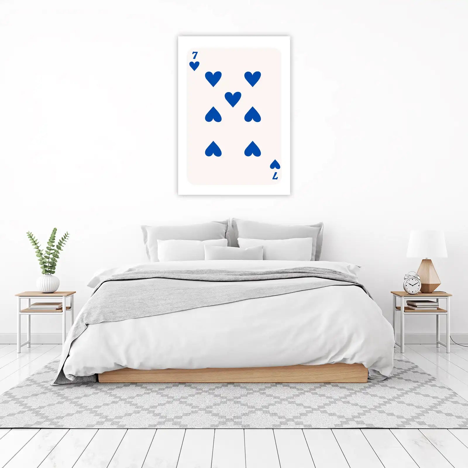 Lucky 7 Hearts Playing Card Wall Art