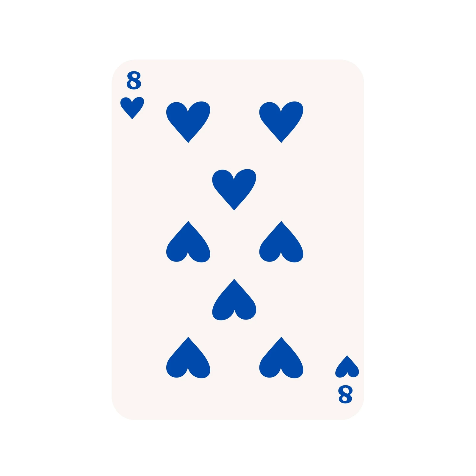 Bold Blue Hearts 8 Playing Card Wall Art