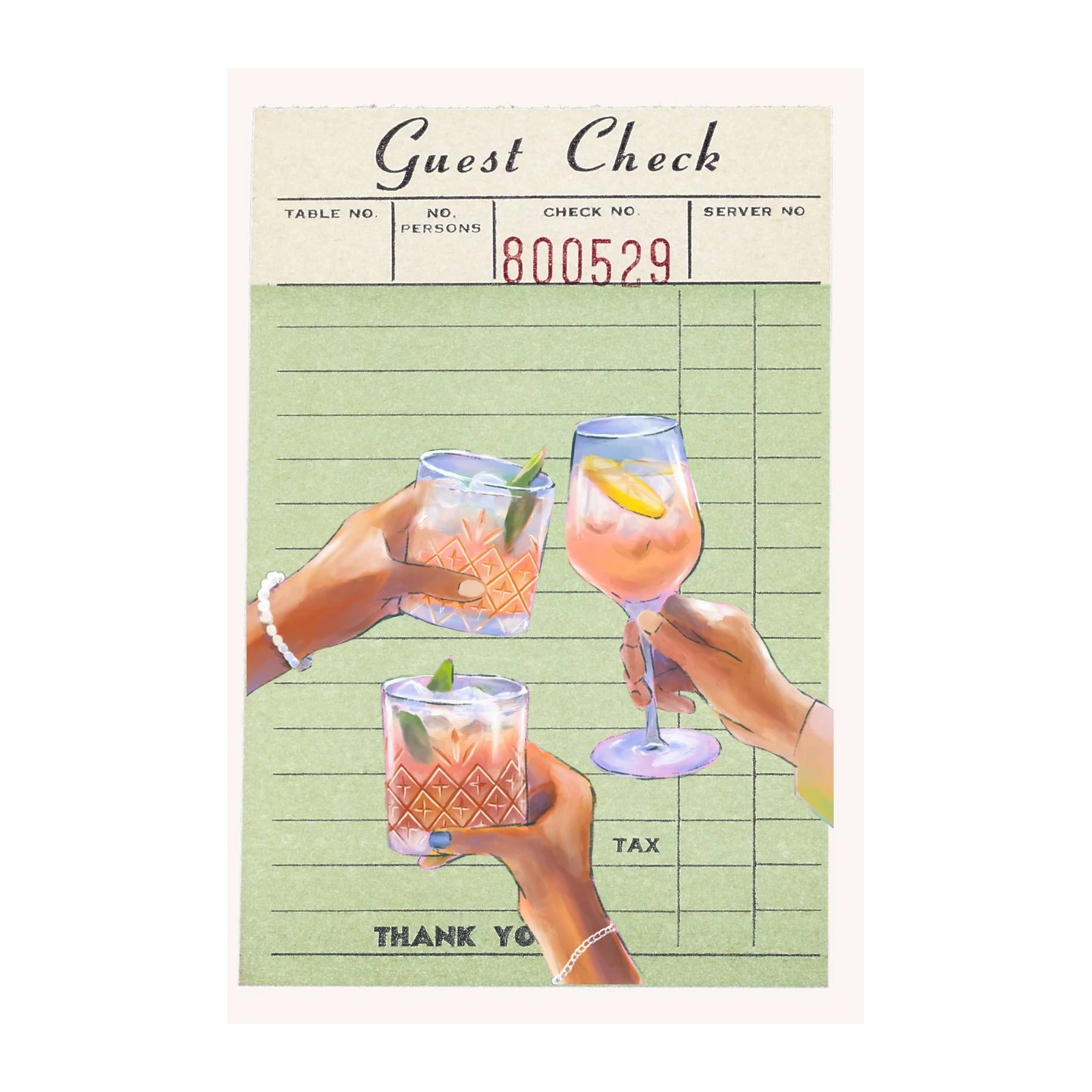 Cocktail Toast Guest Check Wall Art