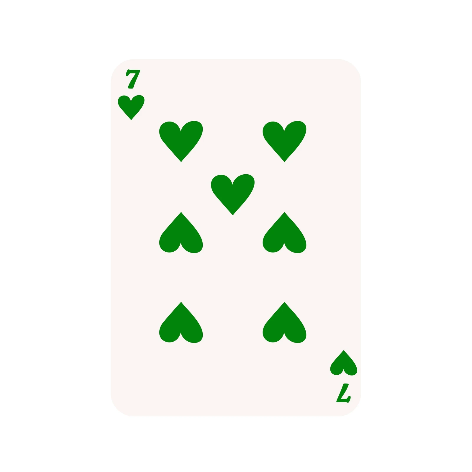 Lucky Seven Green Hearts Wall Art