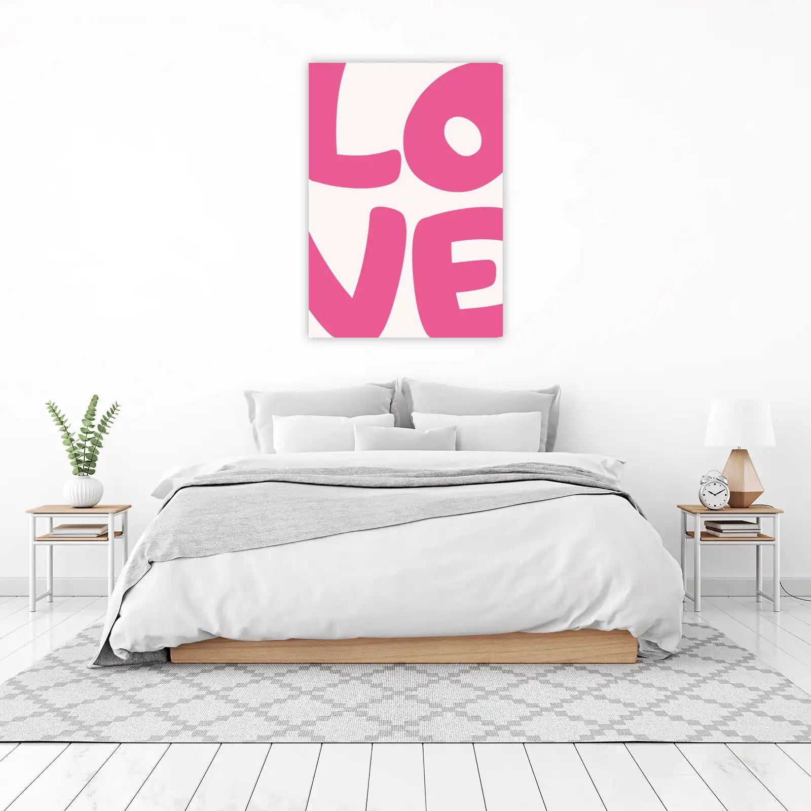 Bold Pink LOVE Typography Wall Art Art