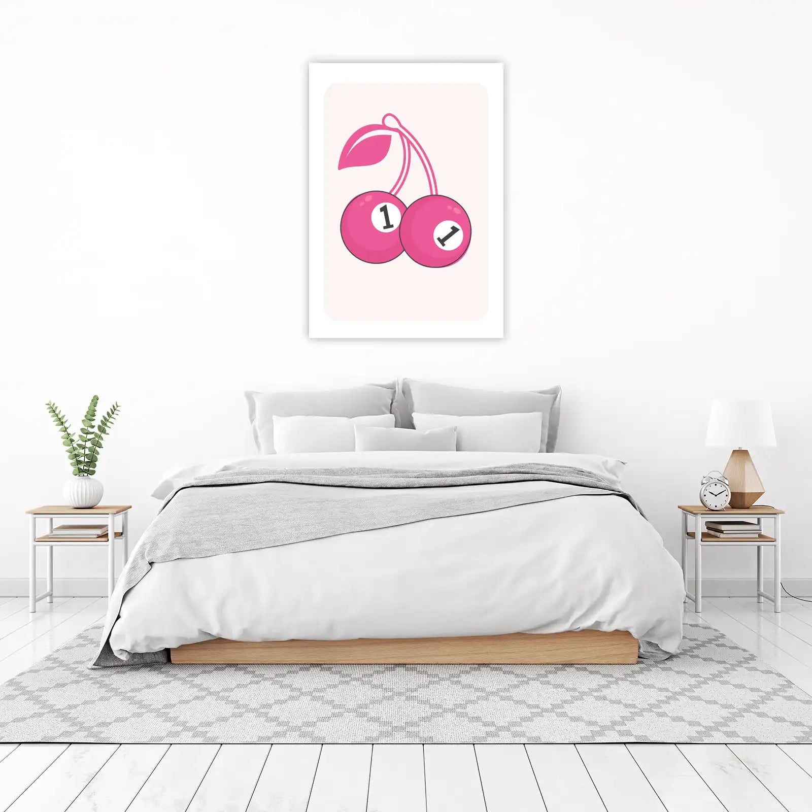 Retro Cherry Pool Balls Wall Art