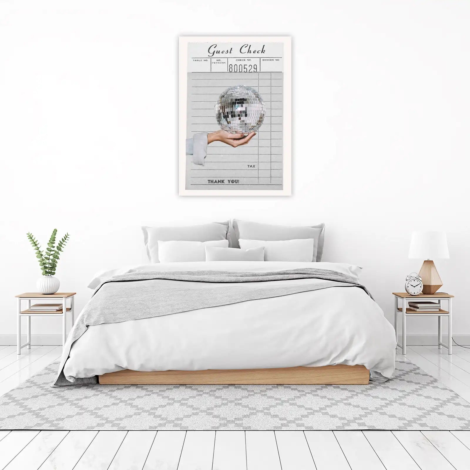 Retro Disco Ball Guest Check Wall Art