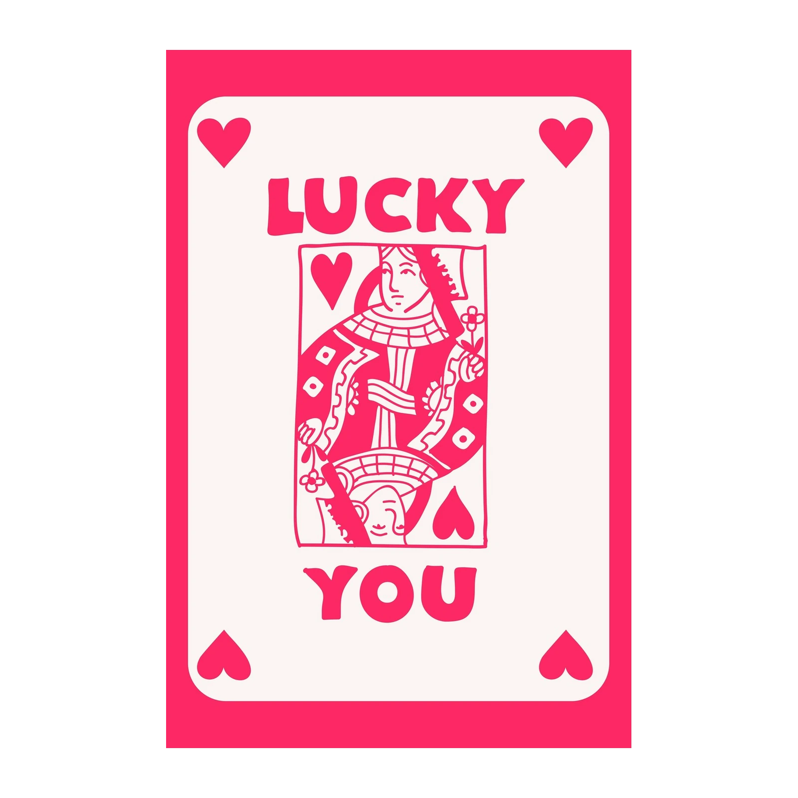 Lucky Queen of Hearts Playful Wall Art