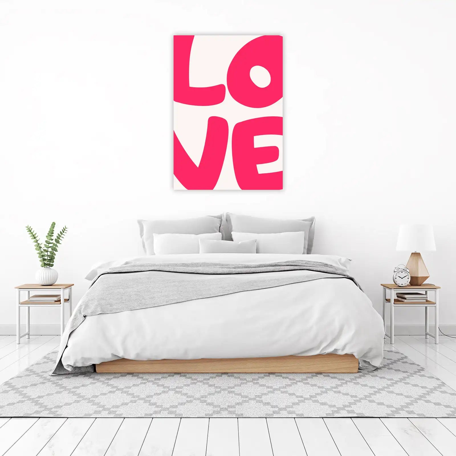 Bold Pink "LOVE" Word Art Wall Art