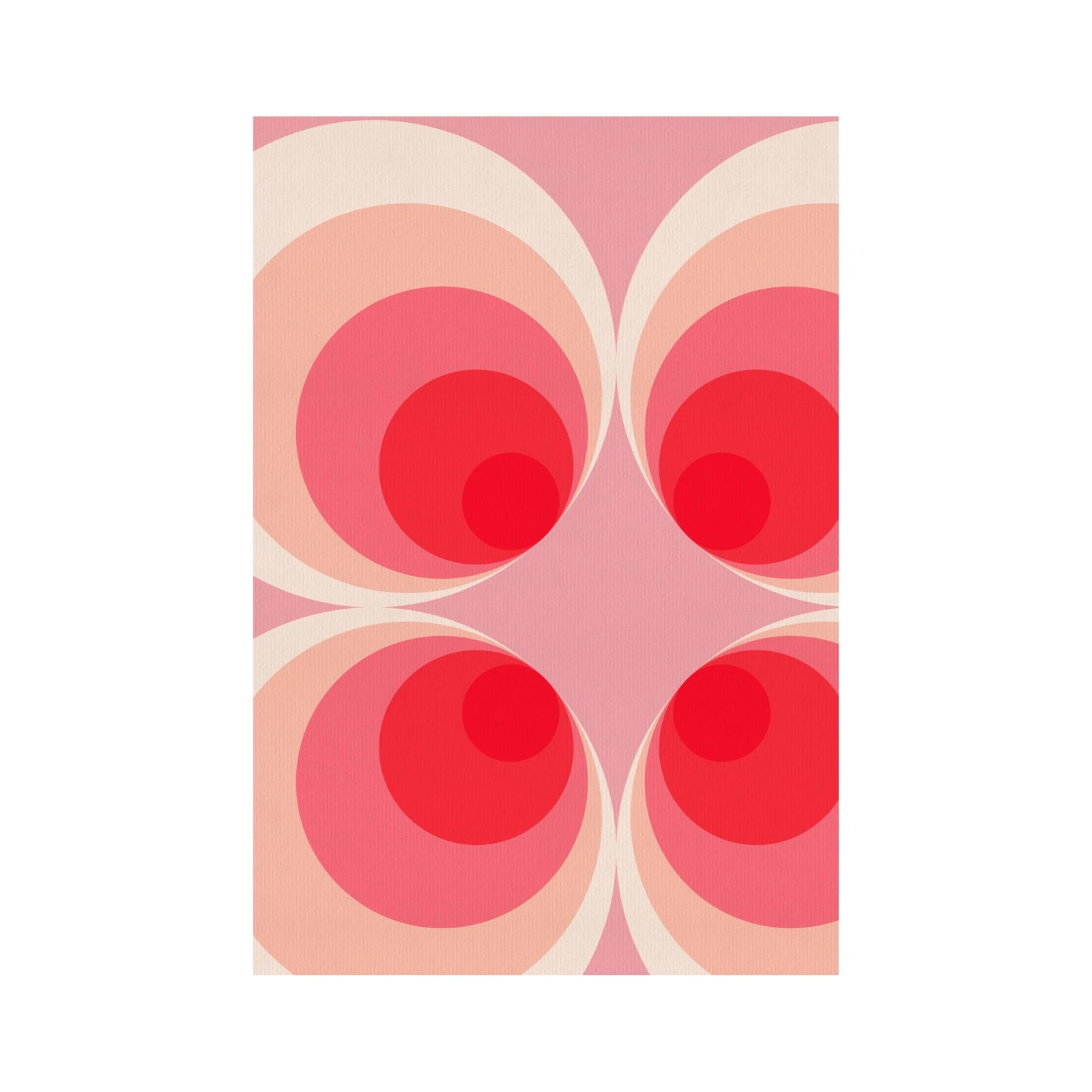 Retro Circles Pink & Red Abstract Wall Art